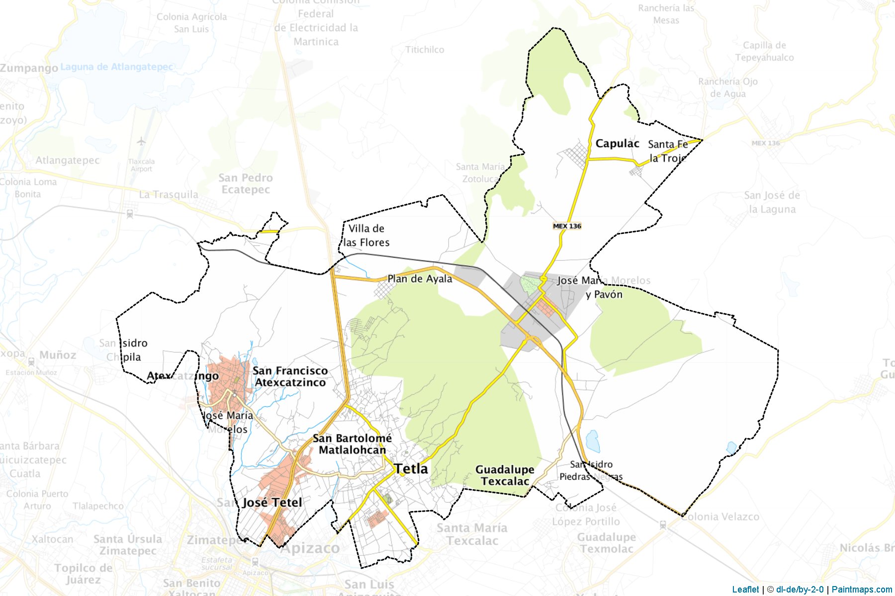 Muestras de recorte de mapas Tetla de la Solidaridad (Tlaxcala)-1