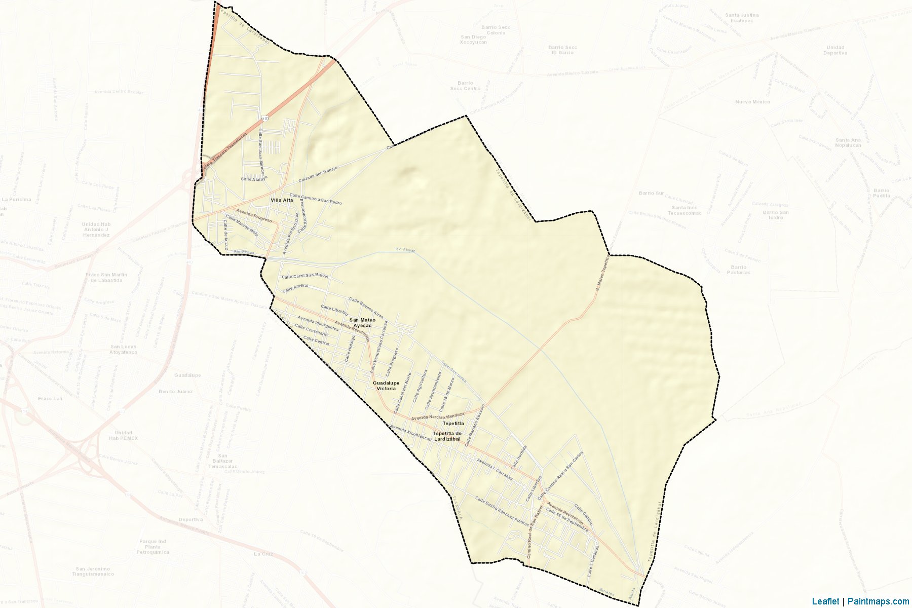 Muestras de recorte de mapas Tepetitla de Lardizábal (Tlaxcala)-2