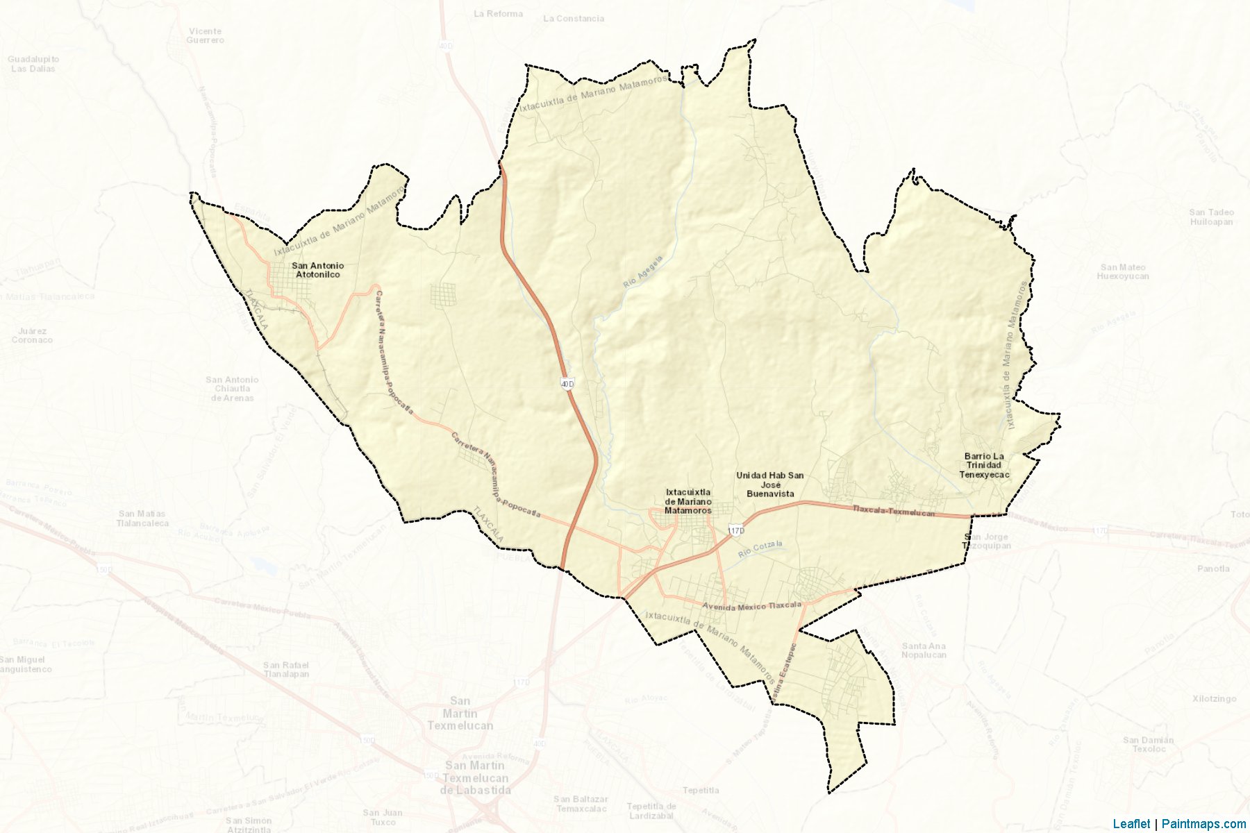 Muestras de recorte de mapas Ixtacuixtla de Mariano Matamoros (Tlaxcala)-2