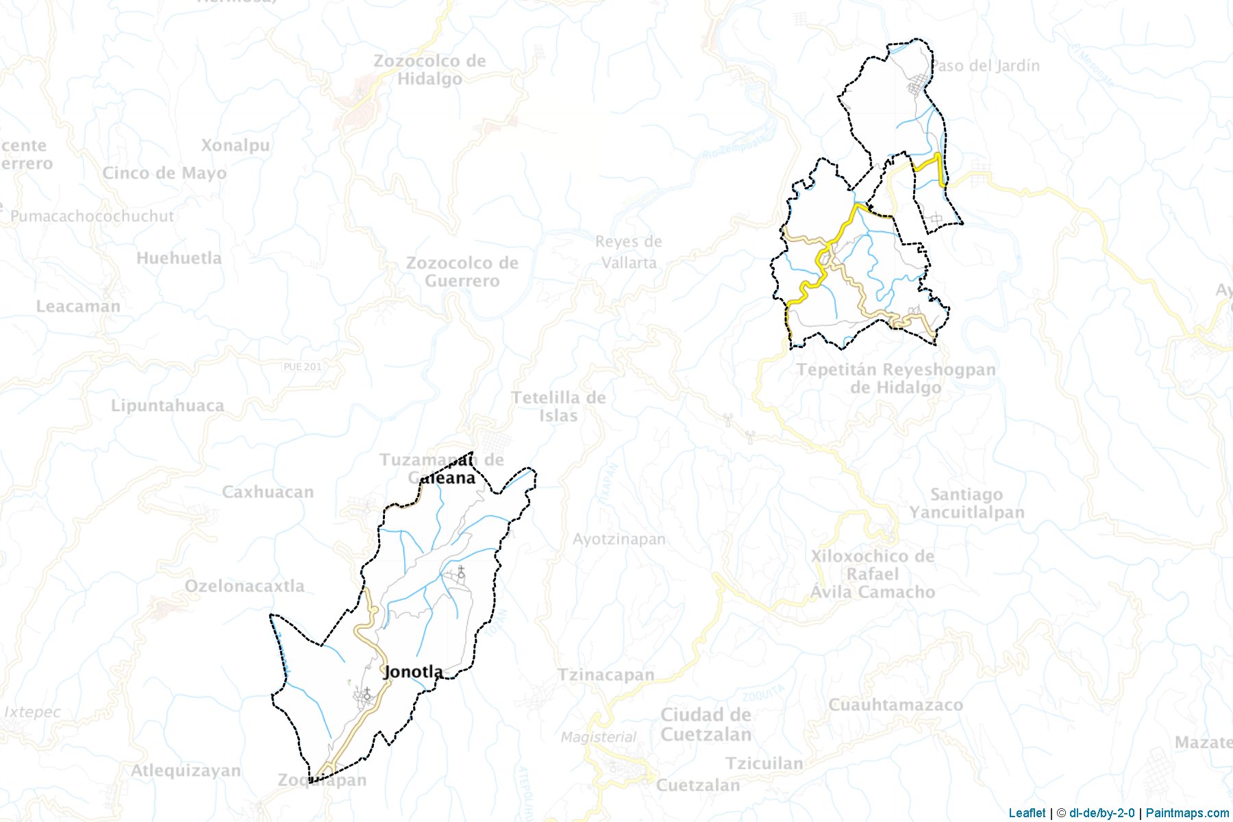 Muestras de recorte de mapas Jonotla (Puebla)-1