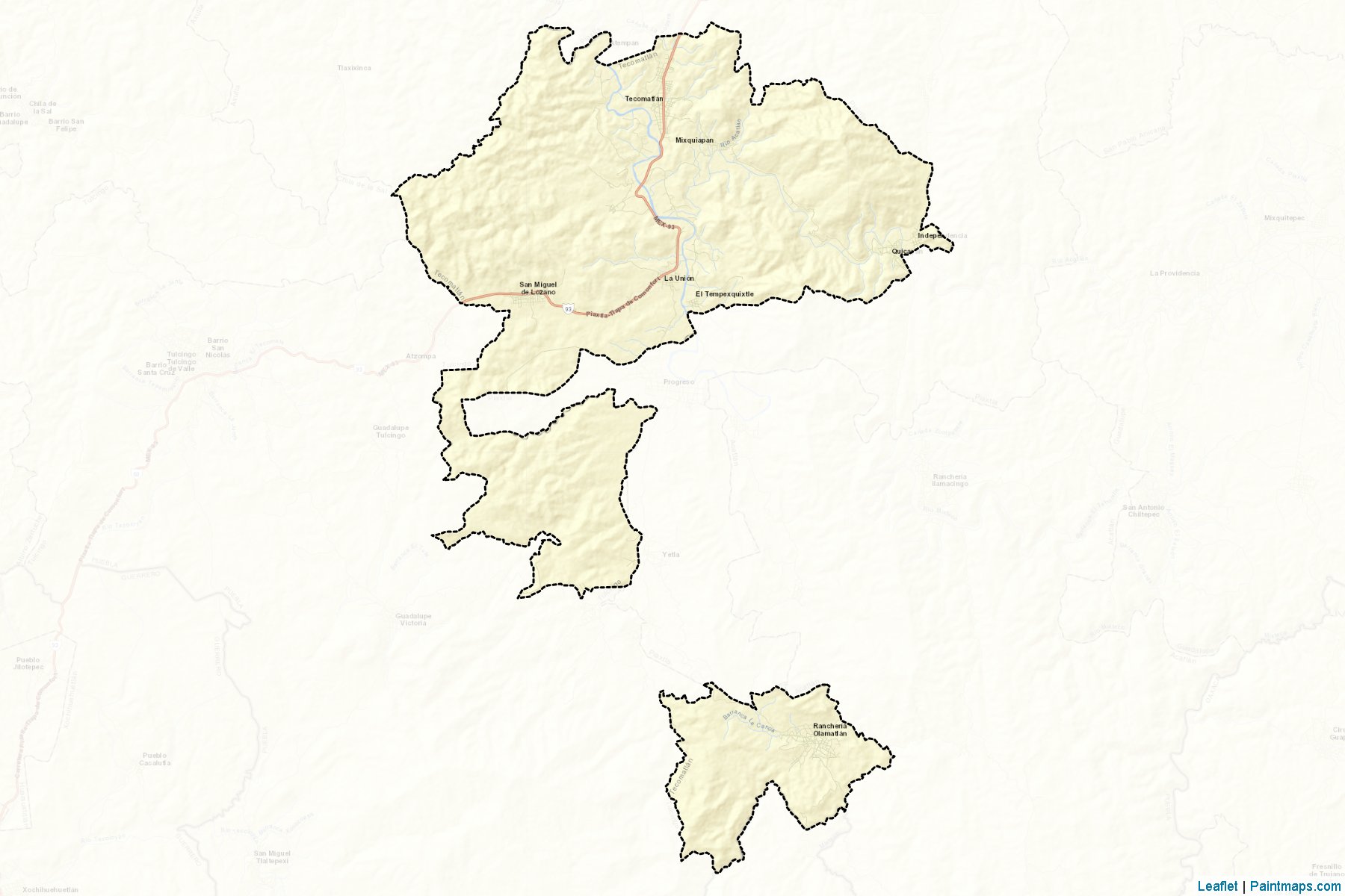 Muestras de recorte de mapas Tecomatlán (Puebla)-2