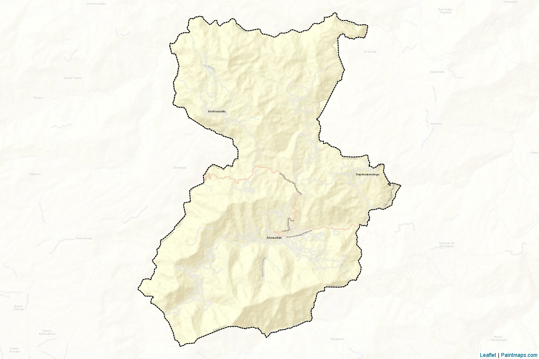 Muestras de recorte de mapas Ahuacatlán (Puebla)-2