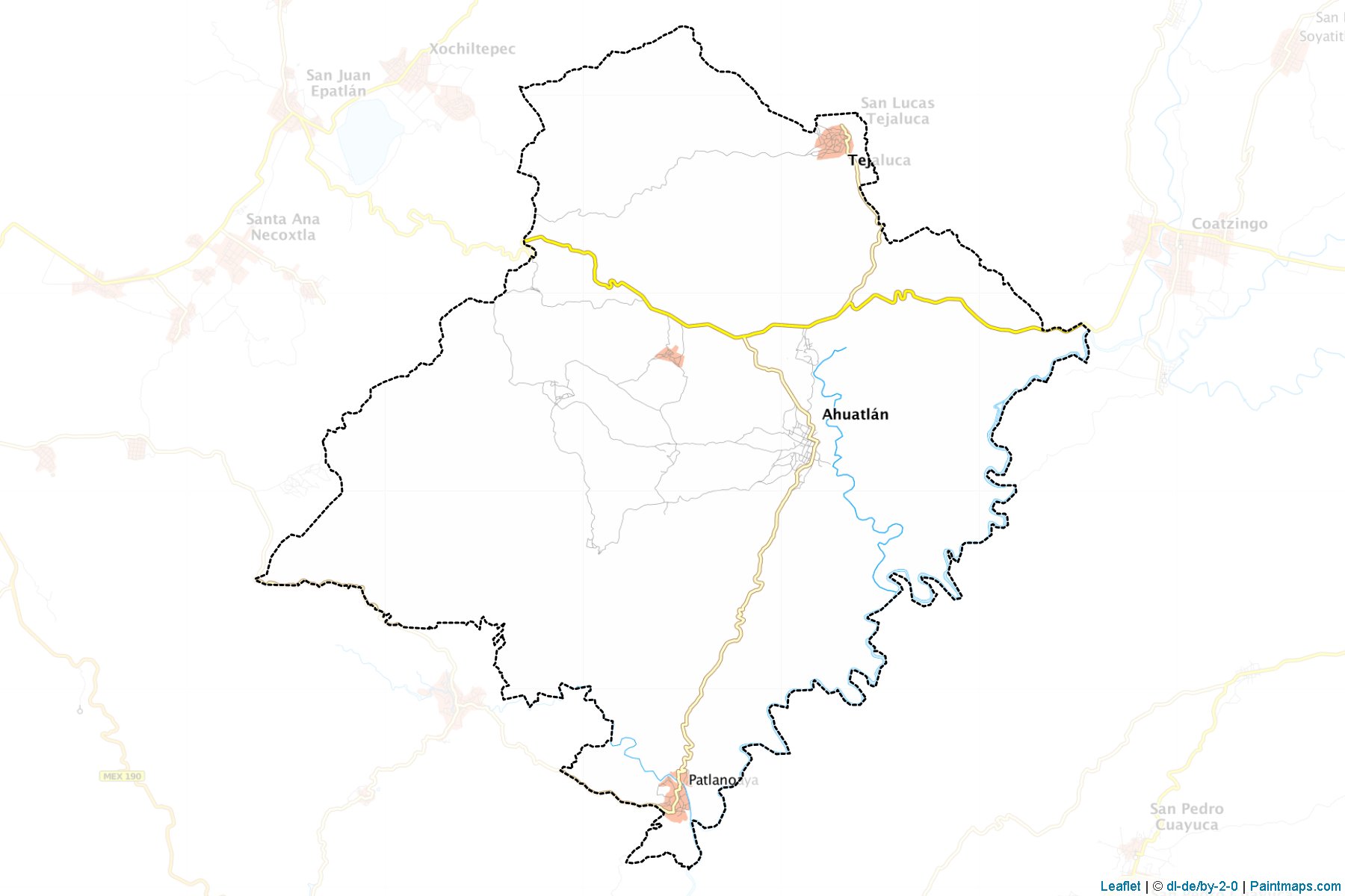 Muestras de recorte de mapas Ahuatlán (Puebla)-1