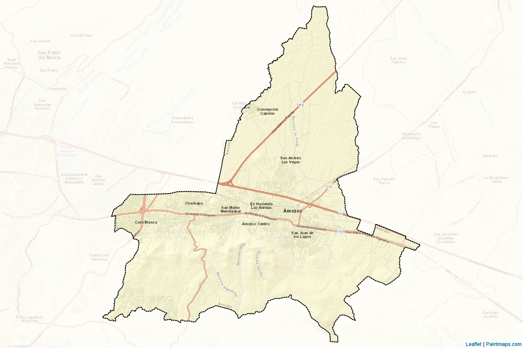 Muestras de recorte de mapas Amozoc (Puebla)-2