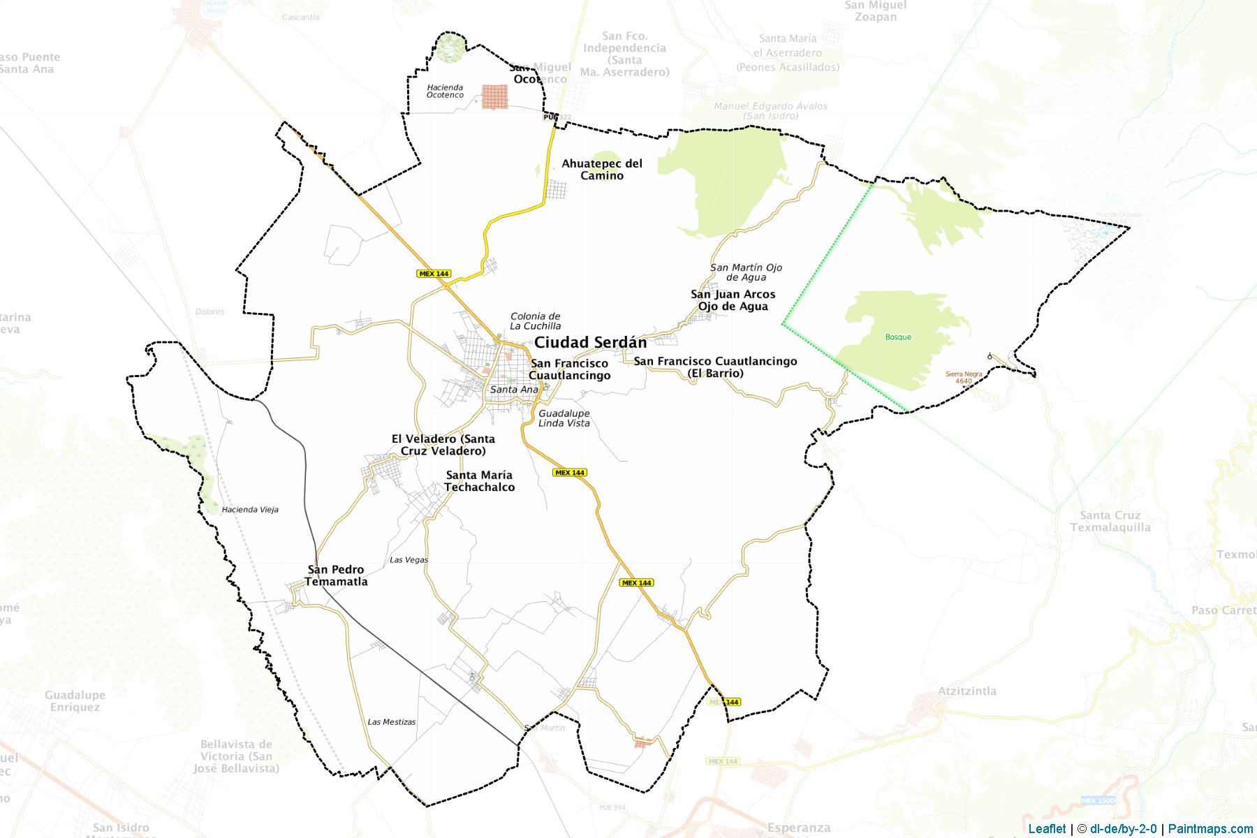 Muestras de recorte de mapas Chalchicomula de Sesma (Puebla)-1