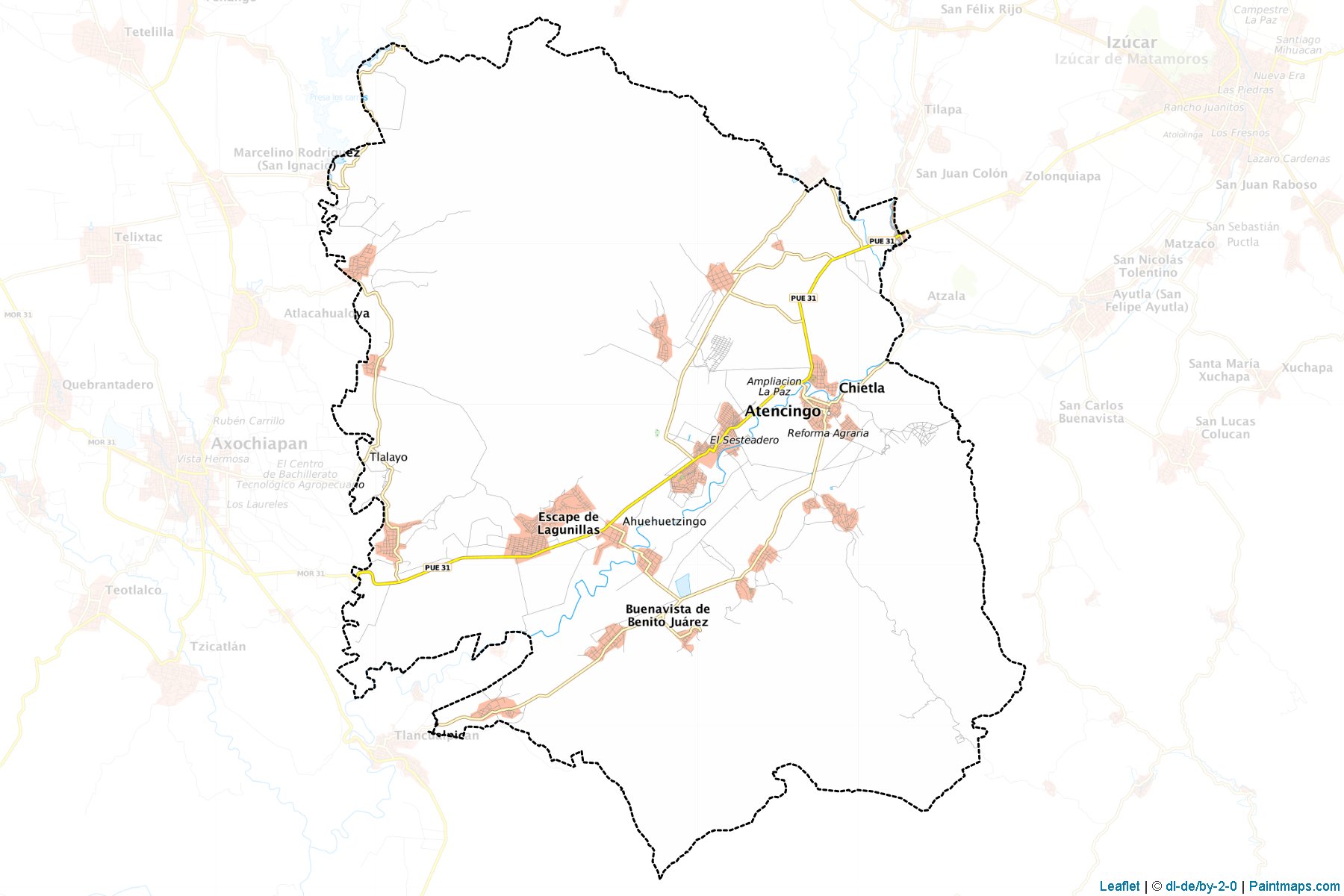 Chietla (Puebla) Haritası Örnekleri-1