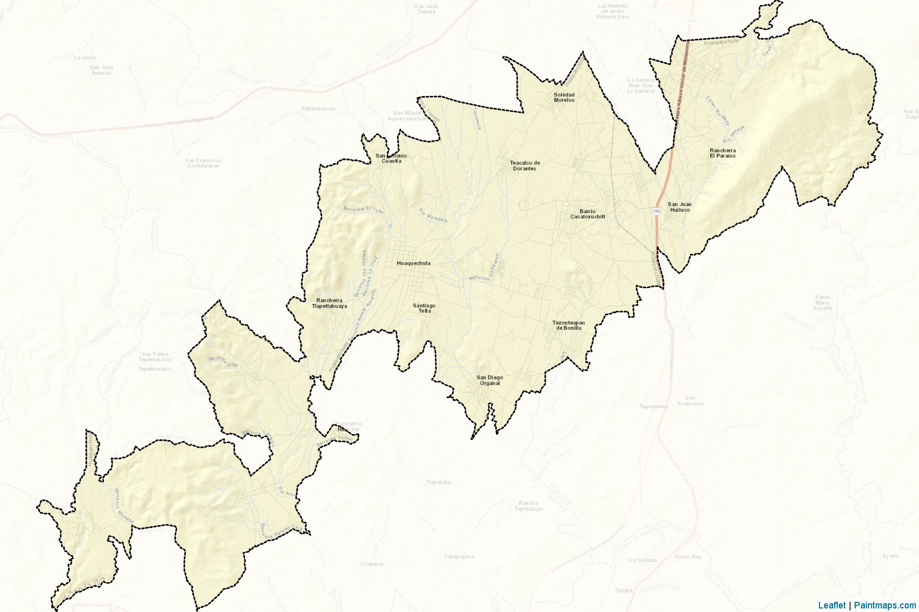 Muestras de recorte de mapas Huaquechula (Puebla)-2