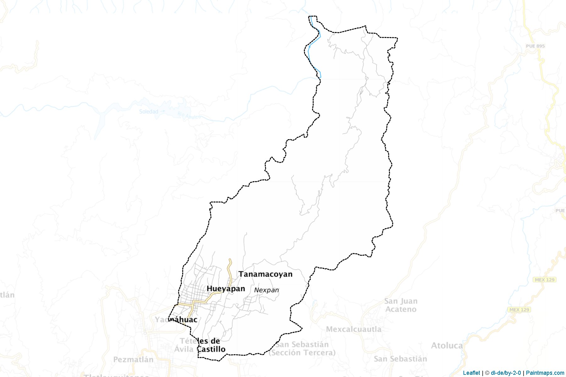 Muestras de recorte de mapas Hueyapan (Puebla)-1