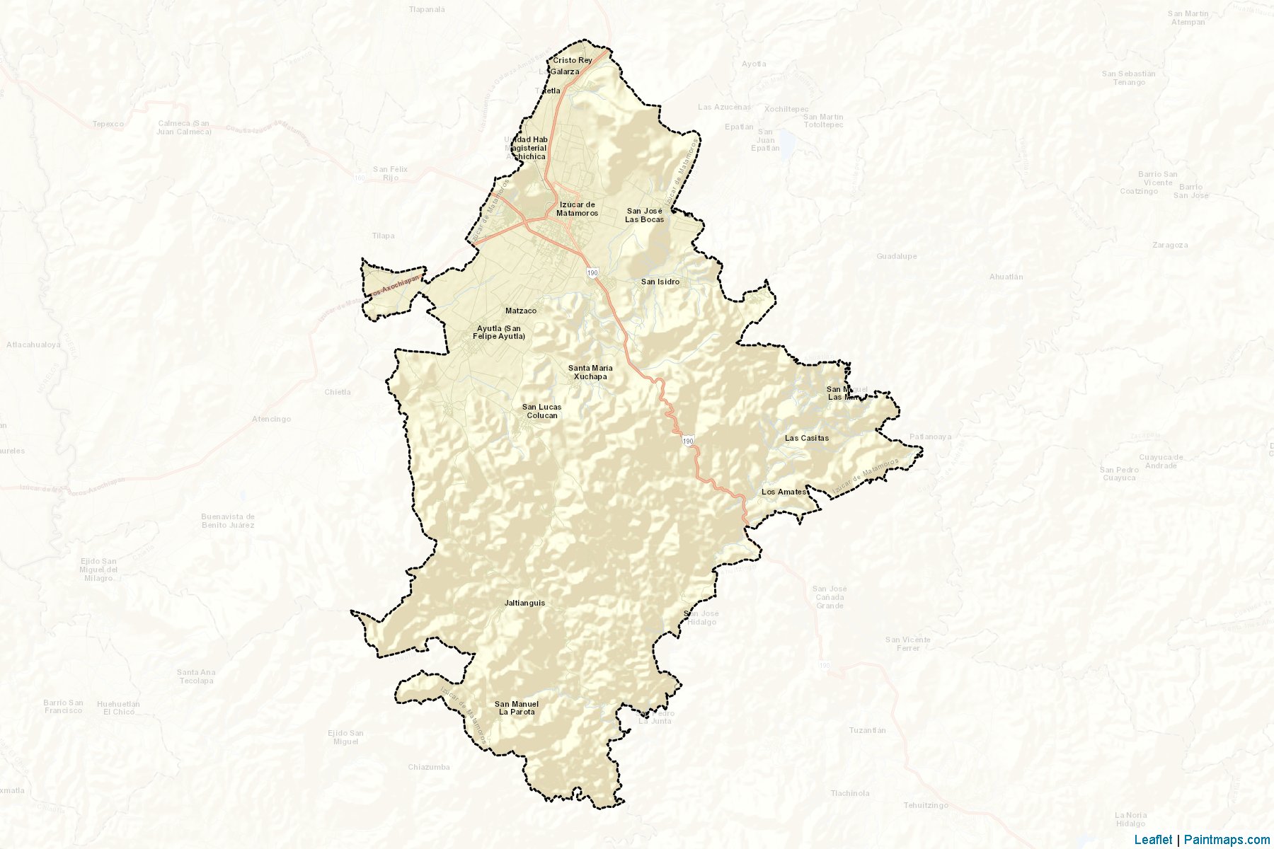 Muestras de recorte de mapas Izúcar de Matamoros (Puebla)-2