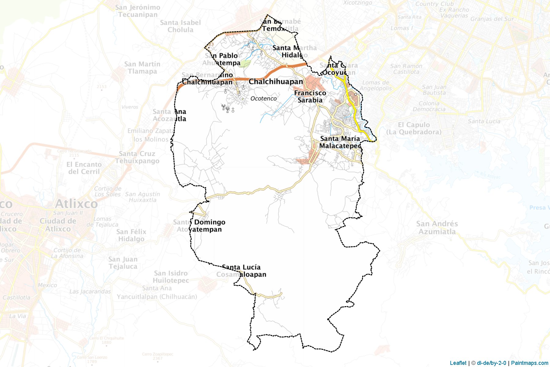 Muestras de recorte de mapas Ocoyucan (Puebla)-1