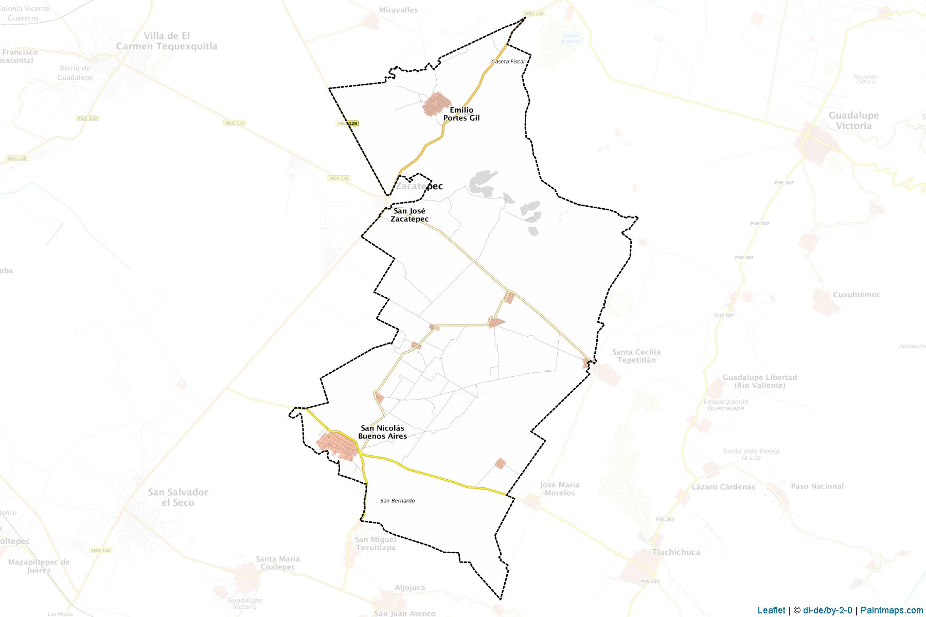 Muestras de recorte de mapas San Nicolás Buenos Aires (Puebla)-1