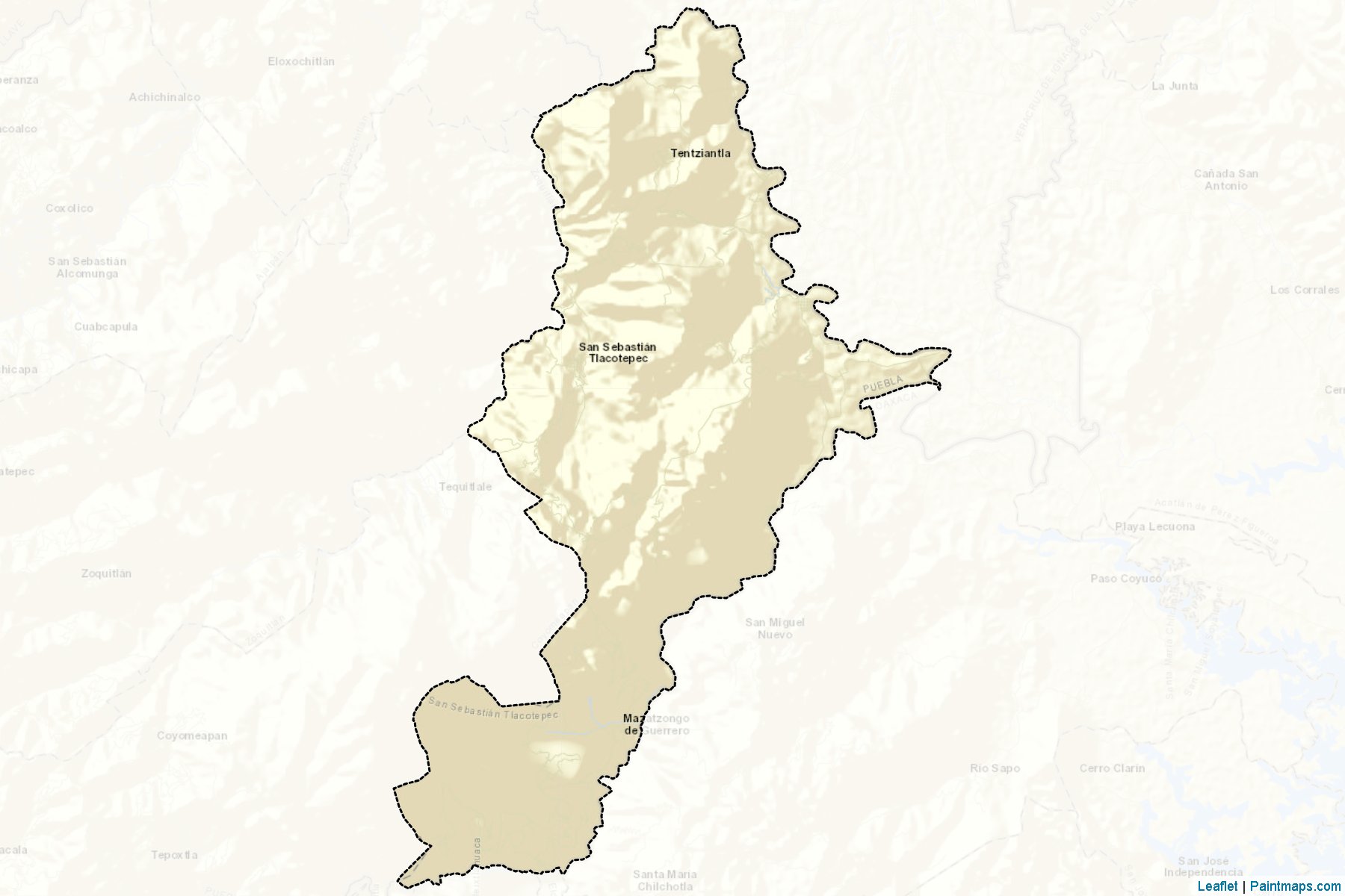 Muestras de recorte de mapas San Sebastián Tlacotepec (Puebla)-2