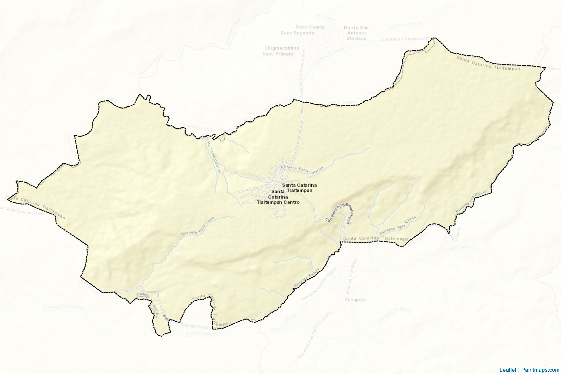 Santa Catarina Tlaltempan (Puebla) Map Cropping Samples-2