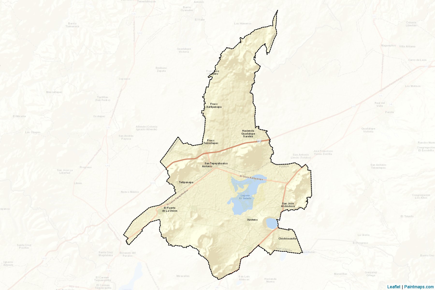 Muestras de recorte de mapas Tepeyahualco (Puebla)-2