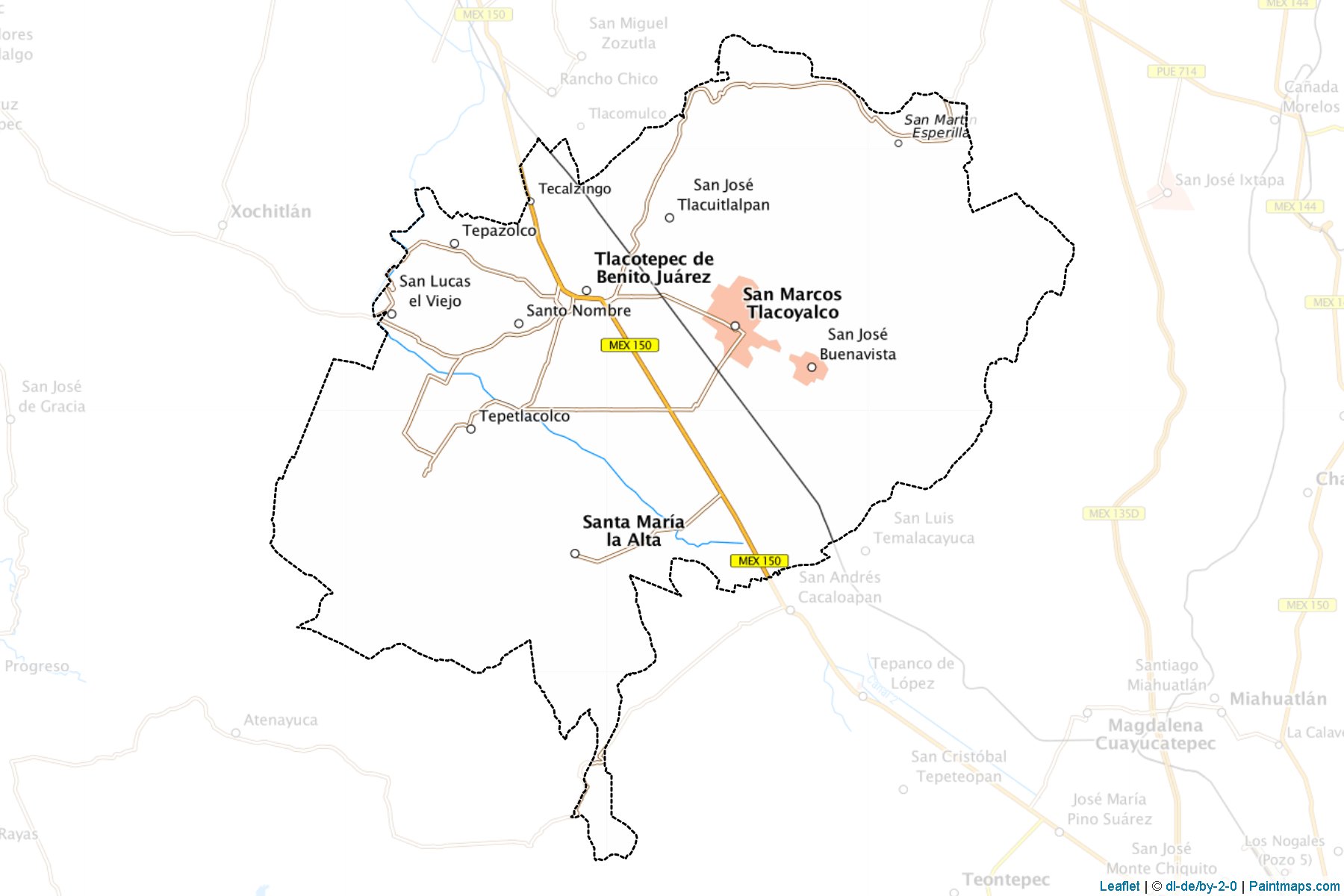 Muestras de recorte de mapas Tlacotepec de Benito Juárez (Puebla)-1