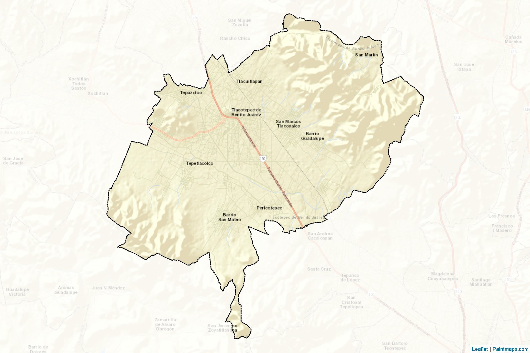 Muestras de recorte de mapas Tlacotepec de Benito Juárez (Puebla)-2