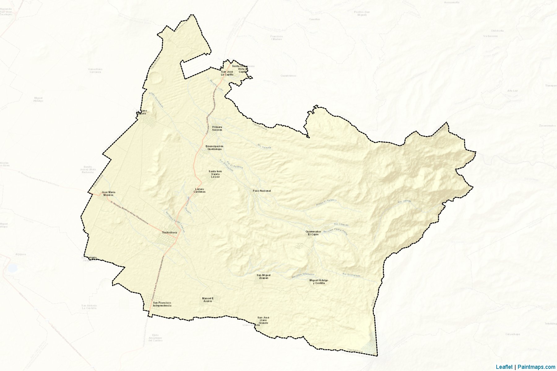 Muestras de recorte de mapas Tlachichuca (Puebla)-2