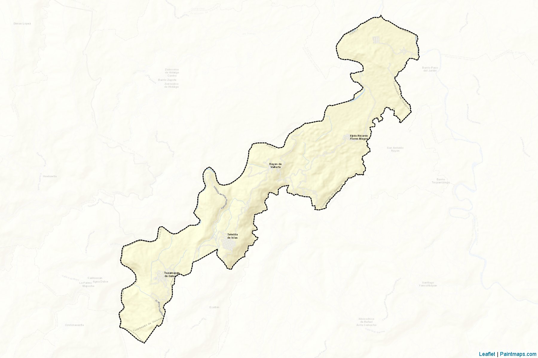 Tuzamapan de Galeana (Puebla) Haritası Örnekleri-2