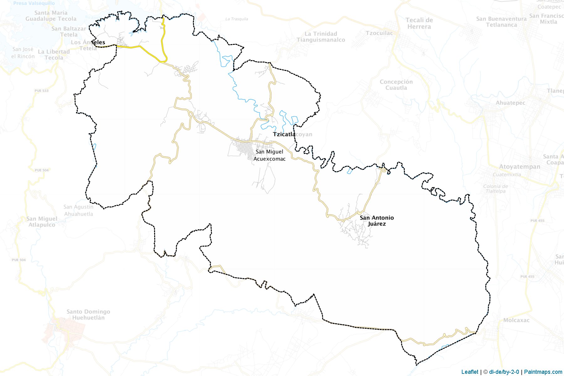 Muestras de recorte de mapas Tzicatlacoyan (Puebla)-1