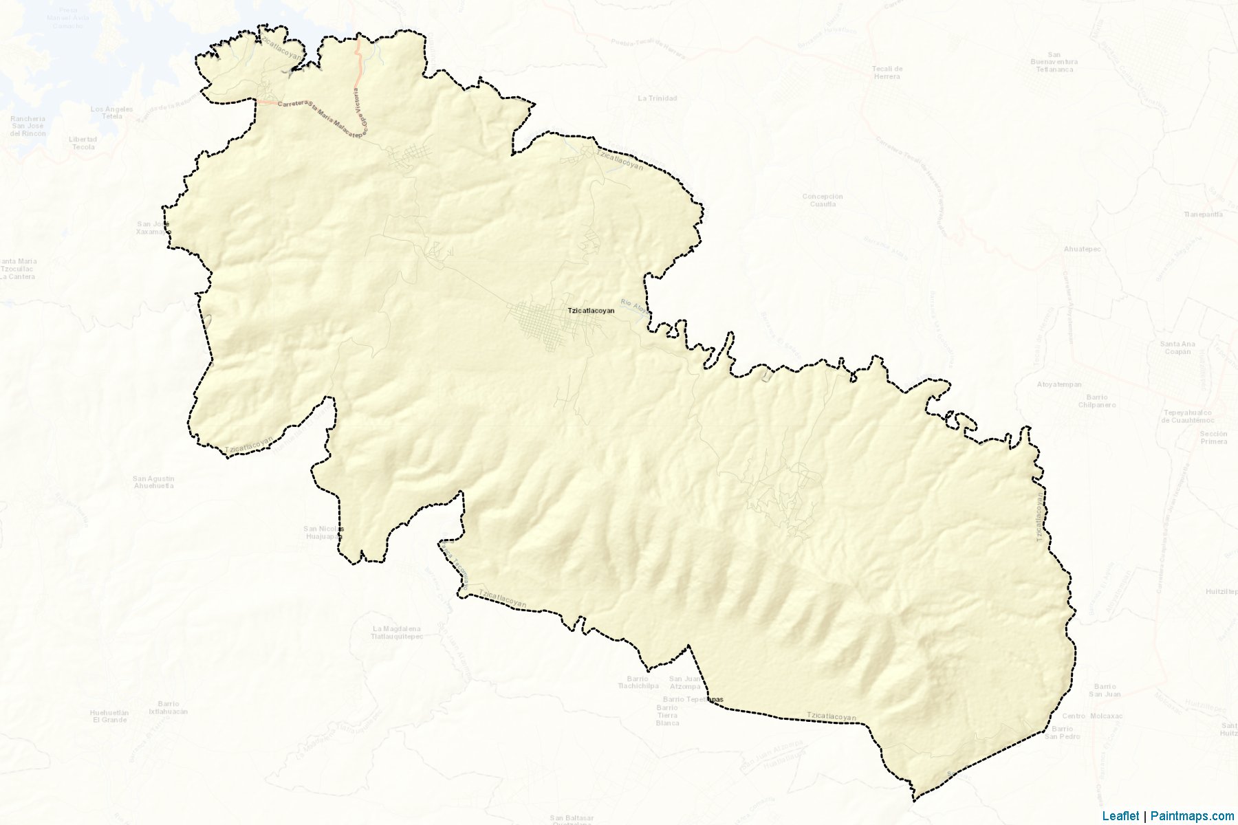 Muestras de recorte de mapas Tzicatlacoyan (Puebla)-2