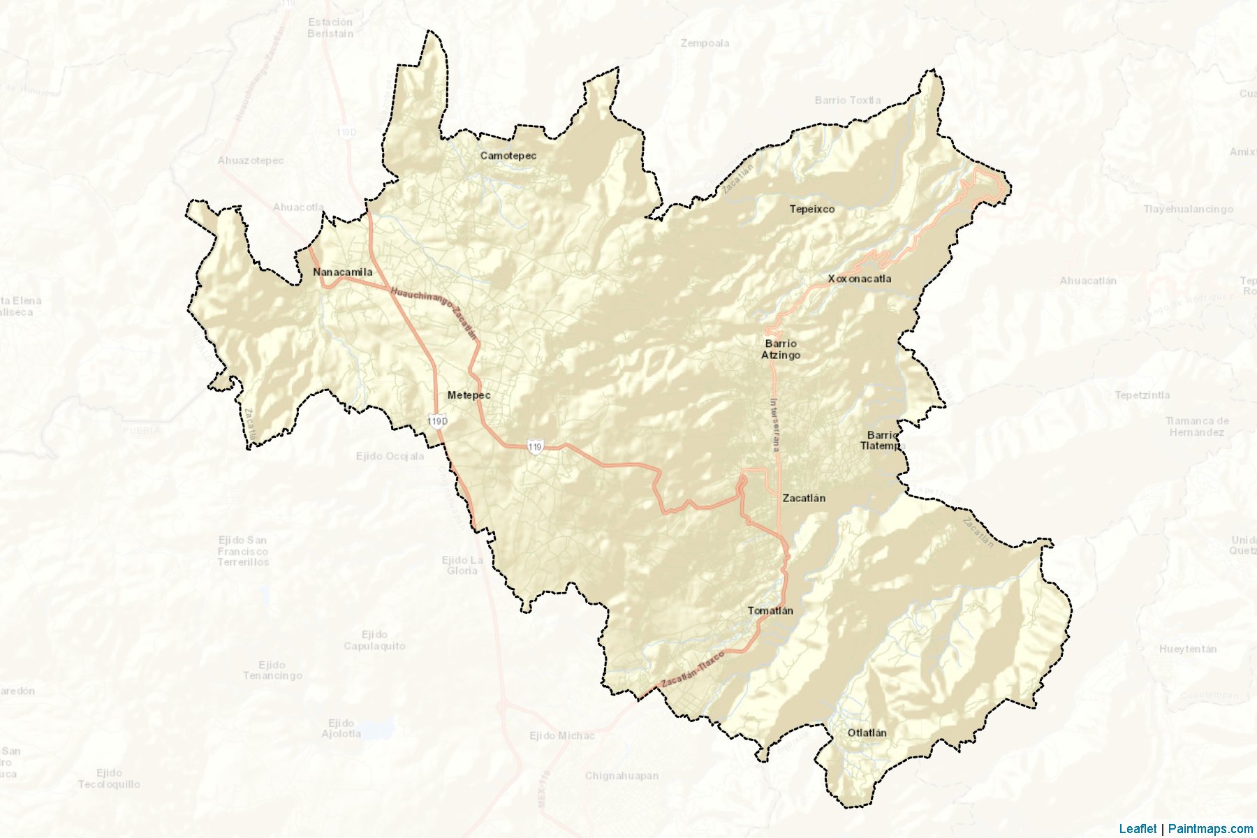 Muestras de recorte de mapas Zacatlán (Puebla)-2