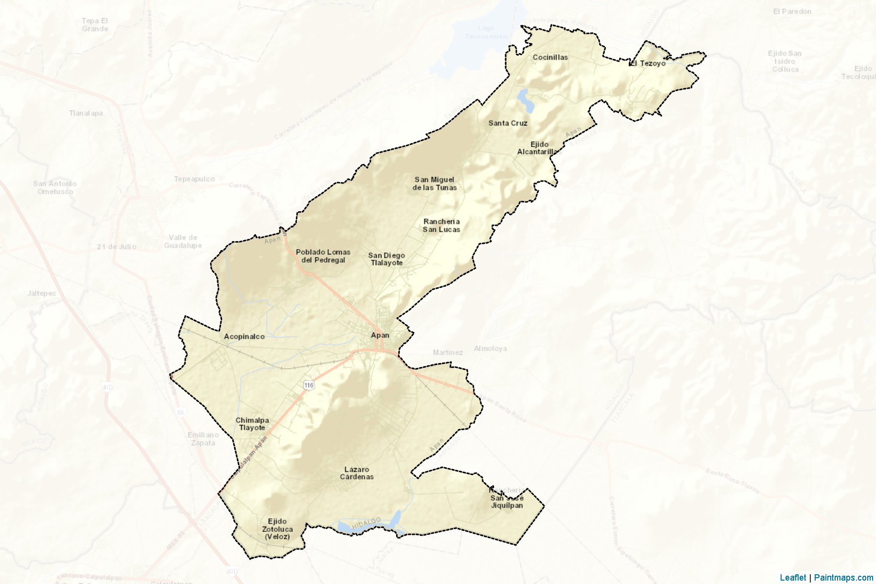 Muestras de recorte de mapas Apan (Hidalgo)-2