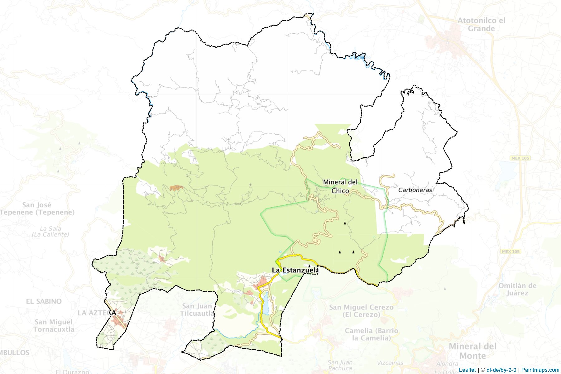 Mineral del Chico (Hidalgo) Map Cropping Samples-1