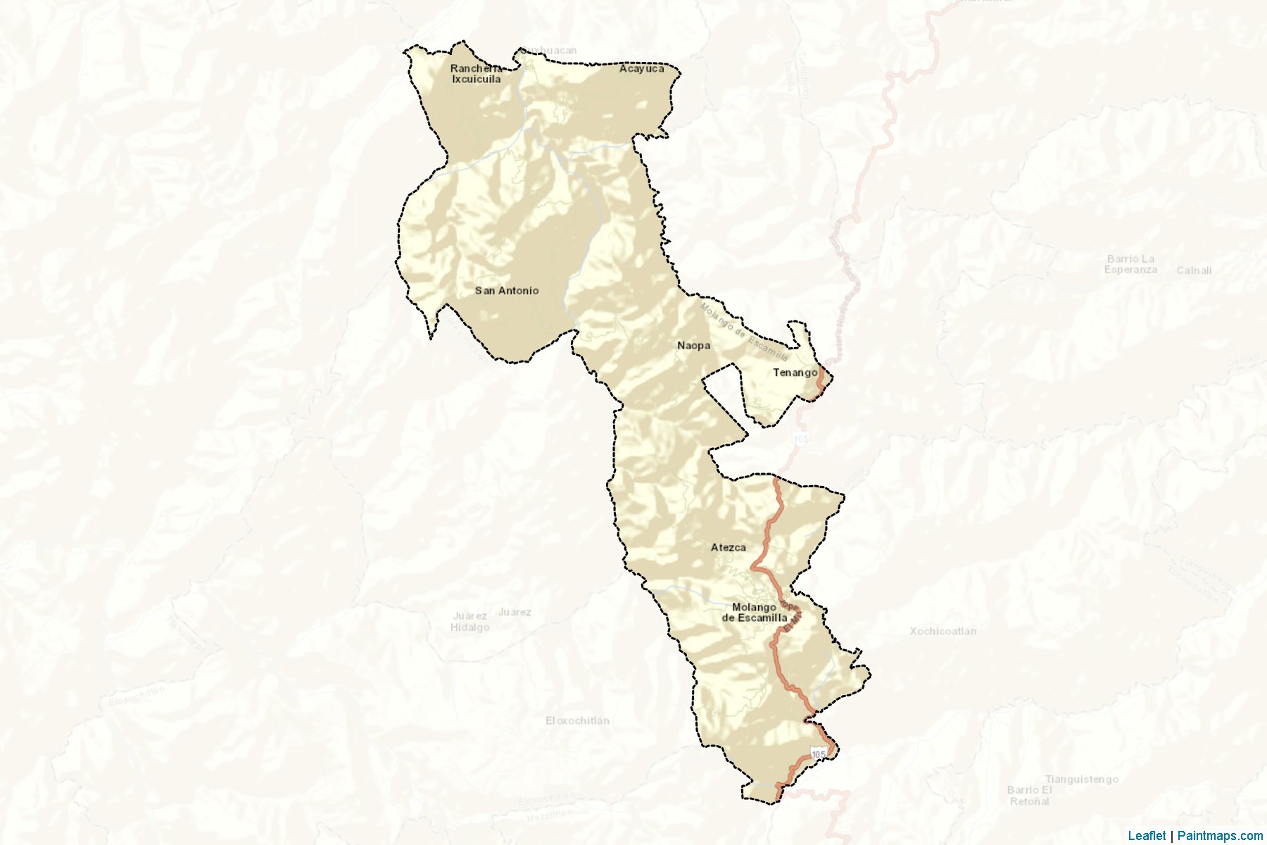 Muestras de recorte de mapas Molango de Escamilla (Hidalgo)-2