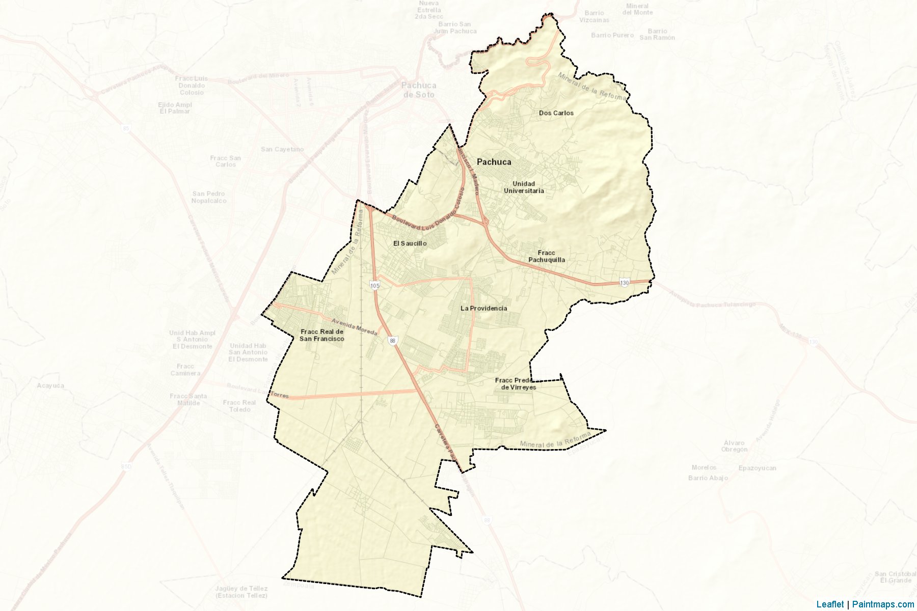 Mineral de la Reforma (Hidalgo) Map Cropping Samples-2