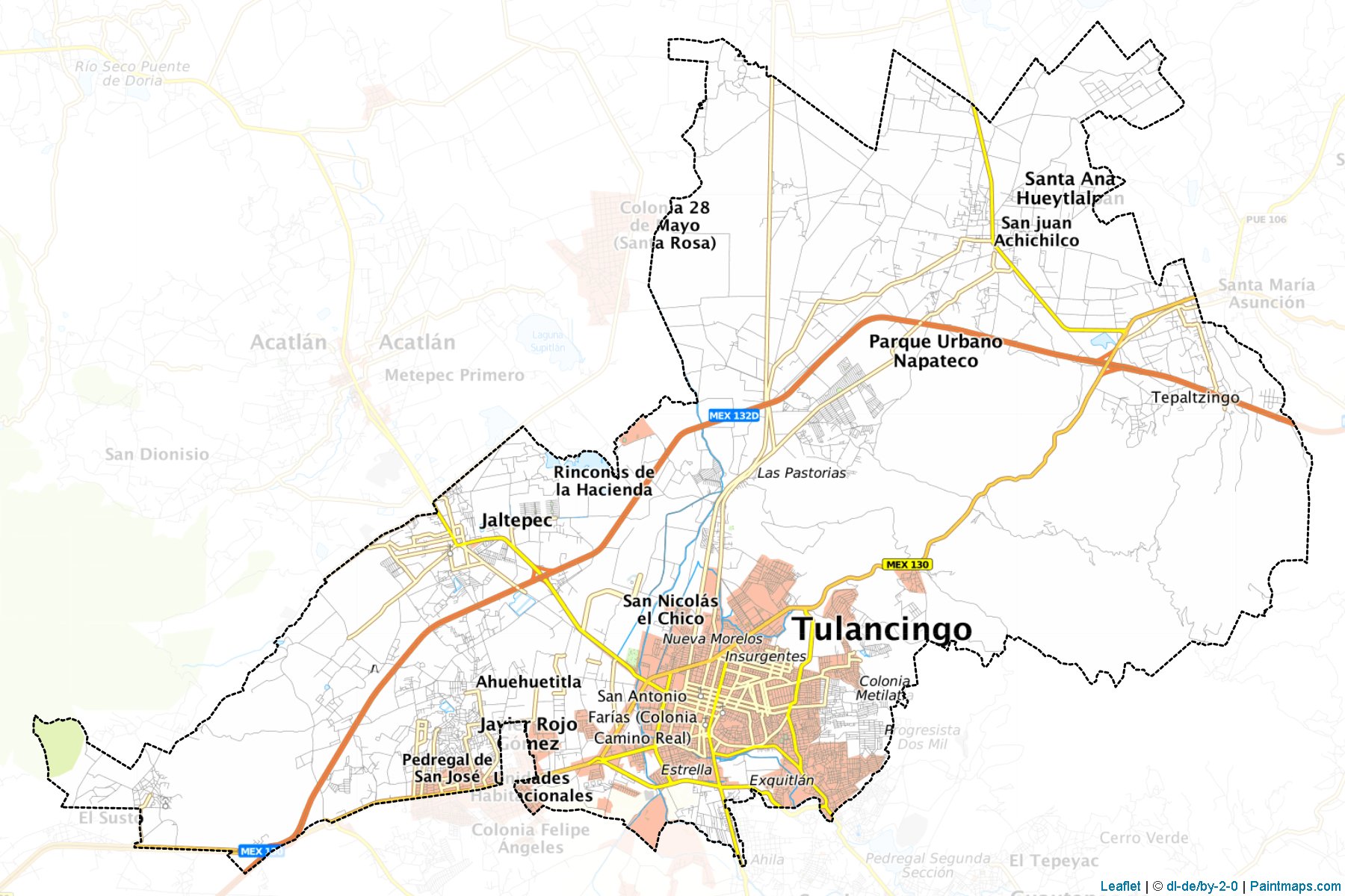 Muestras de recorte de mapas Tulancingo de Bravo (Hidalgo)-1