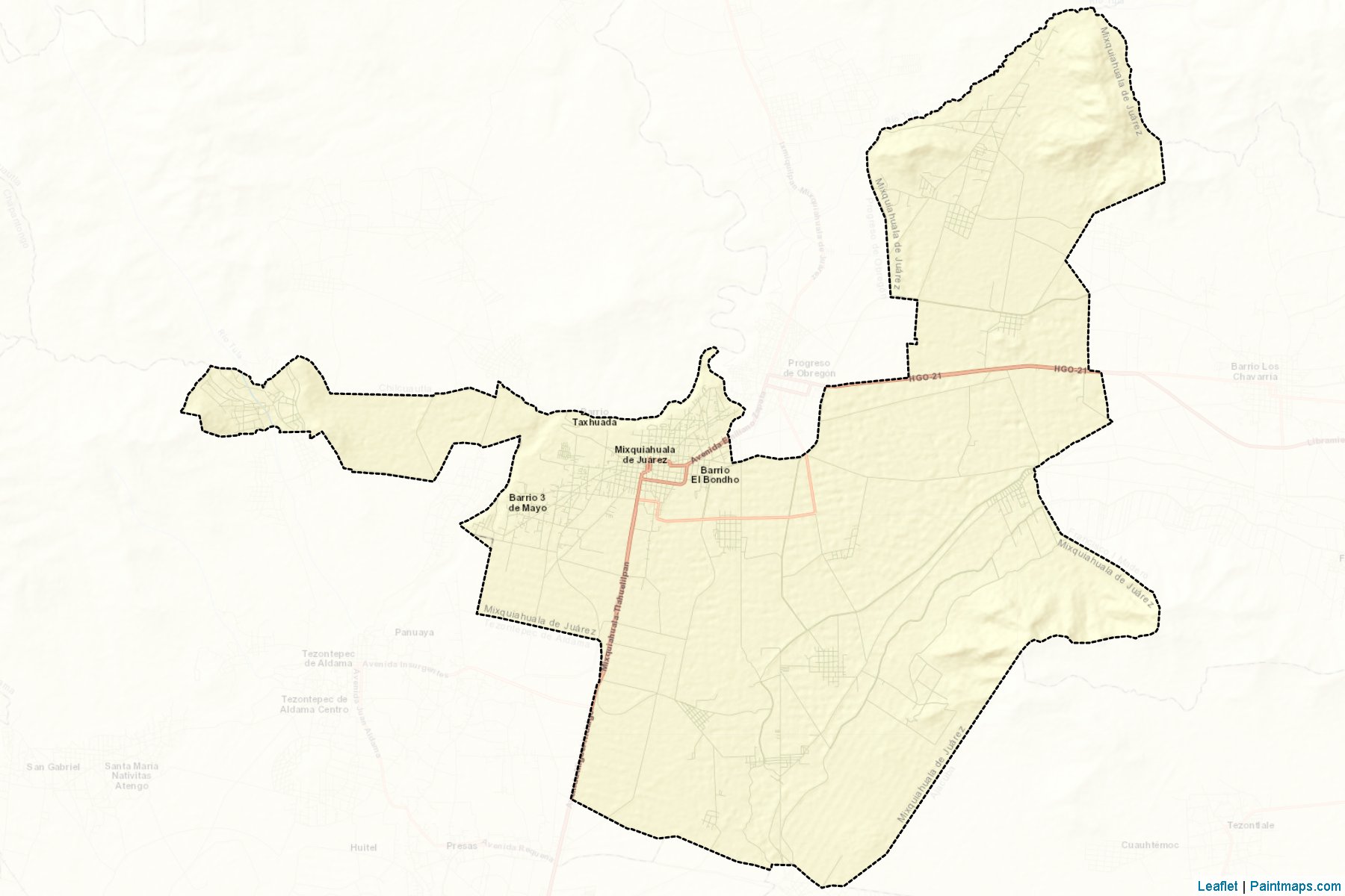 Mixquiahuala de Juárez (Hidalgo) Haritası Örnekleri-2