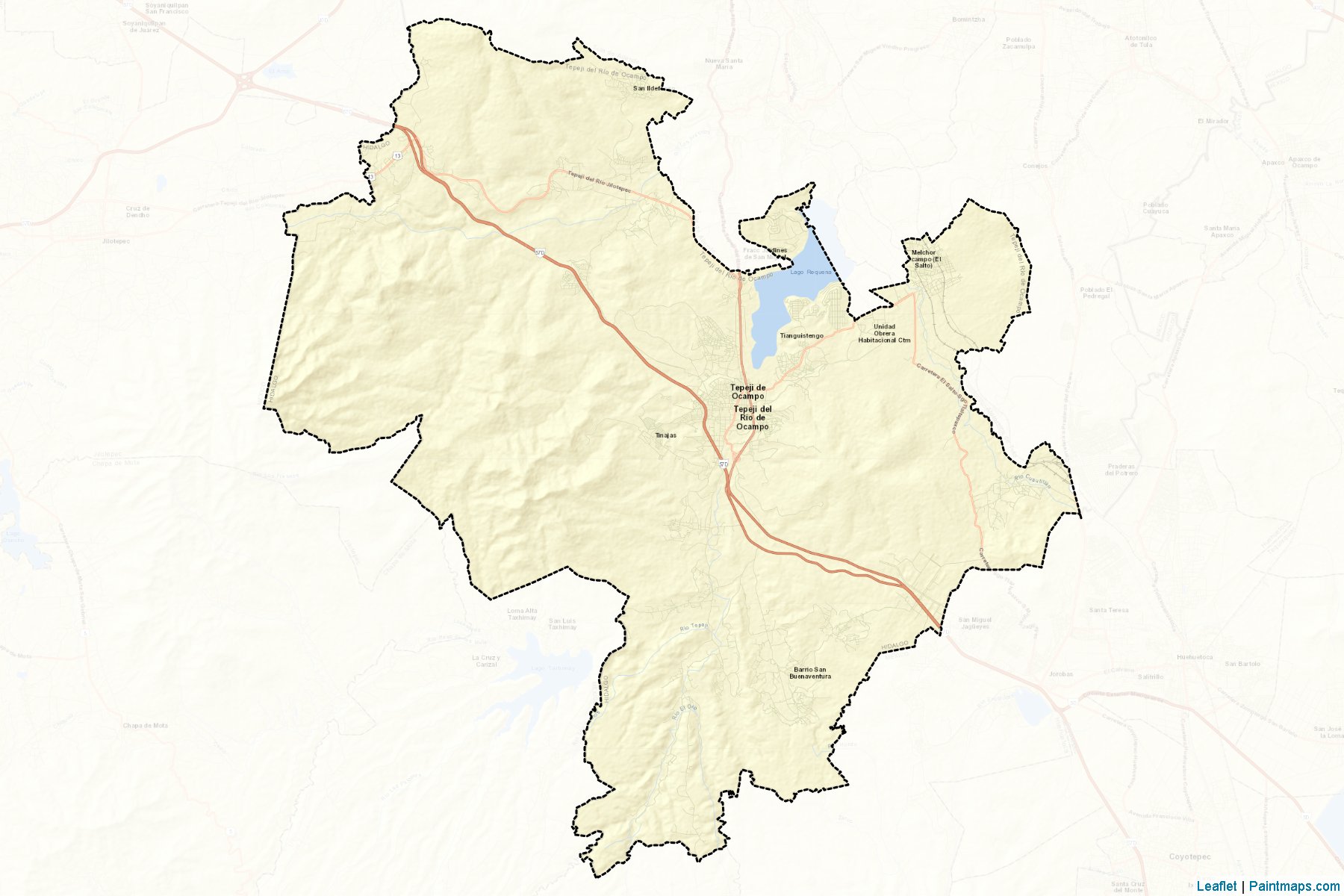 Muestras de recorte de mapas Tepeji del Río de Ocampo (Hidalgo)-2