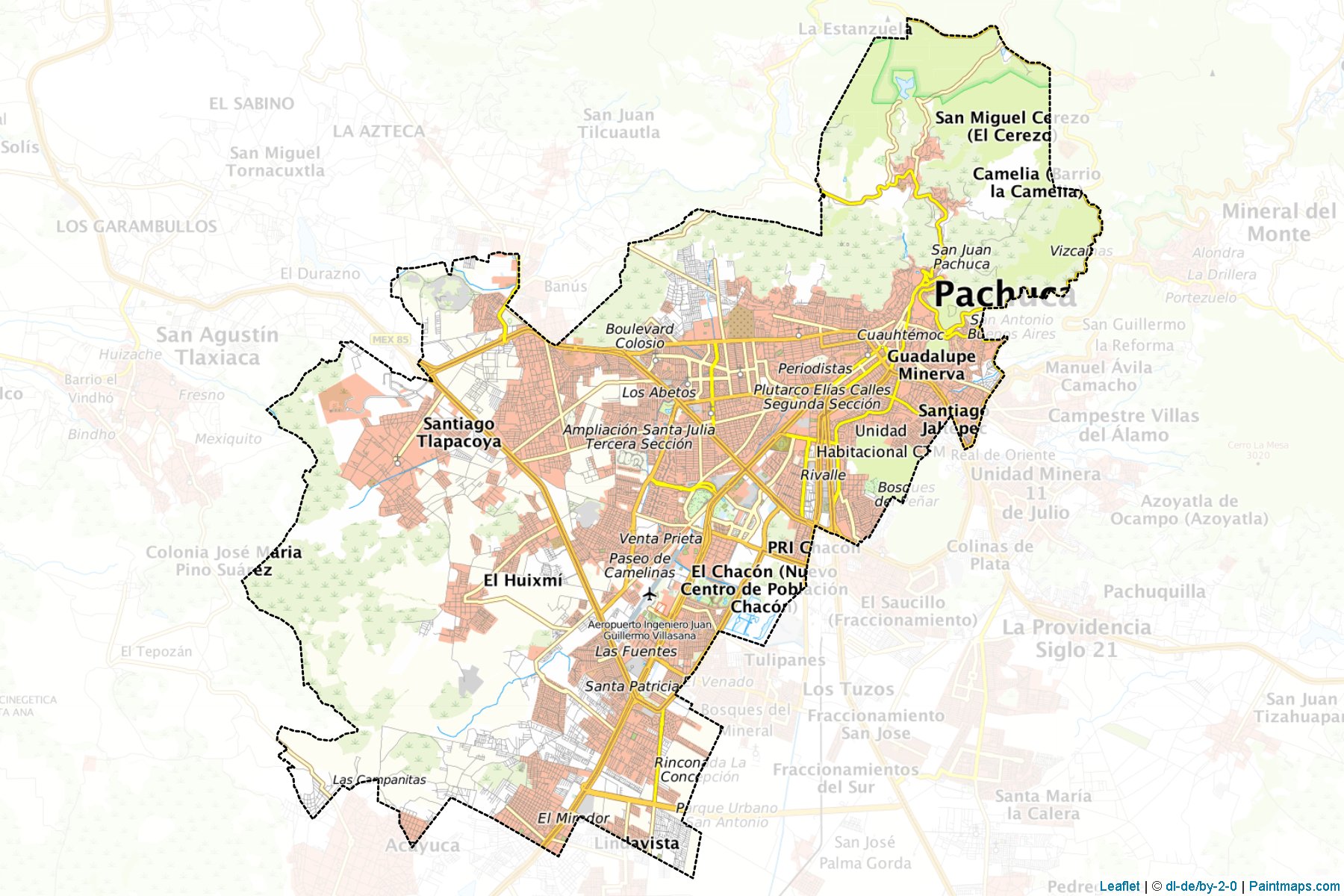 Pachuca de Soto (Hidalgo) Map Cropping Samples-1