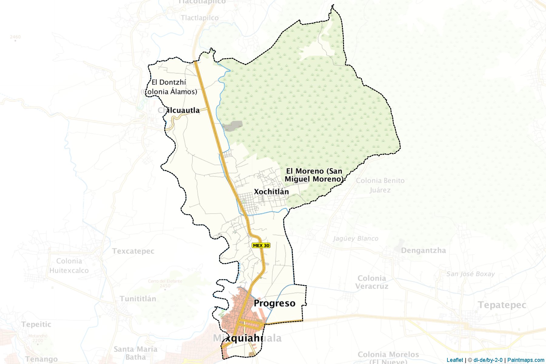 Muestras de recorte de mapas Progreso de Obregón (Hidalgo)-1