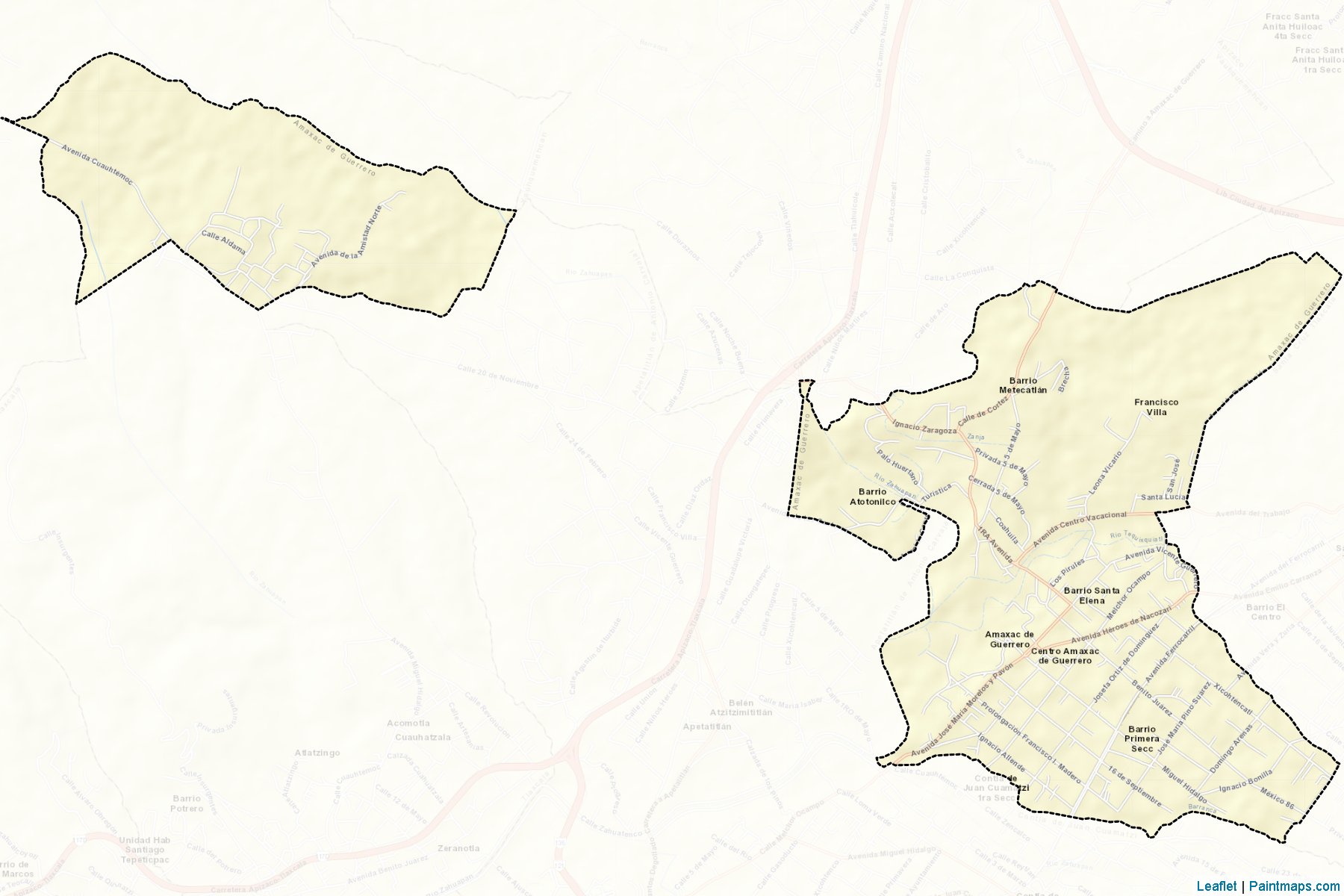 Muestras de recorte de mapas Amaxac de Guerrero (Tlaxcala)-2