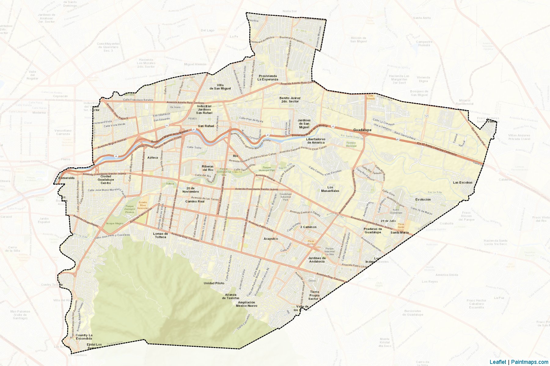 Muestras de recorte de mapas Guadalupe (Nuevo León)-2