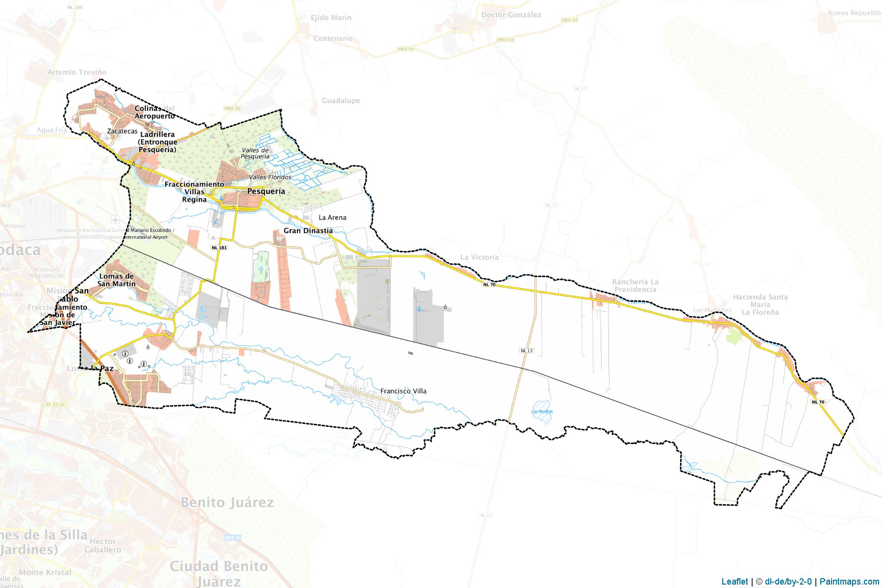 Muestras de recorte de mapas Pesquería (Nuevo León)-1