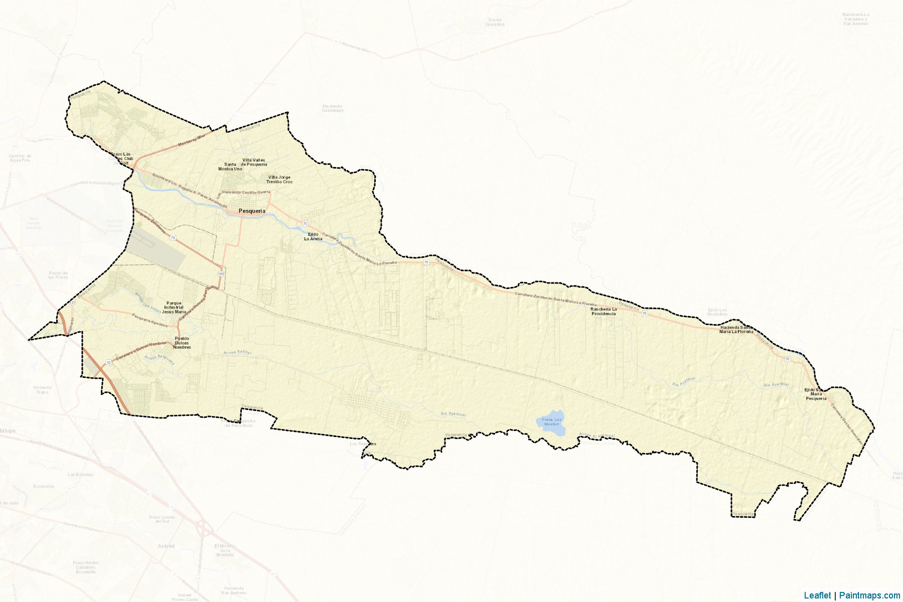 Muestras de recorte de mapas Pesquería (Nuevo León)-2