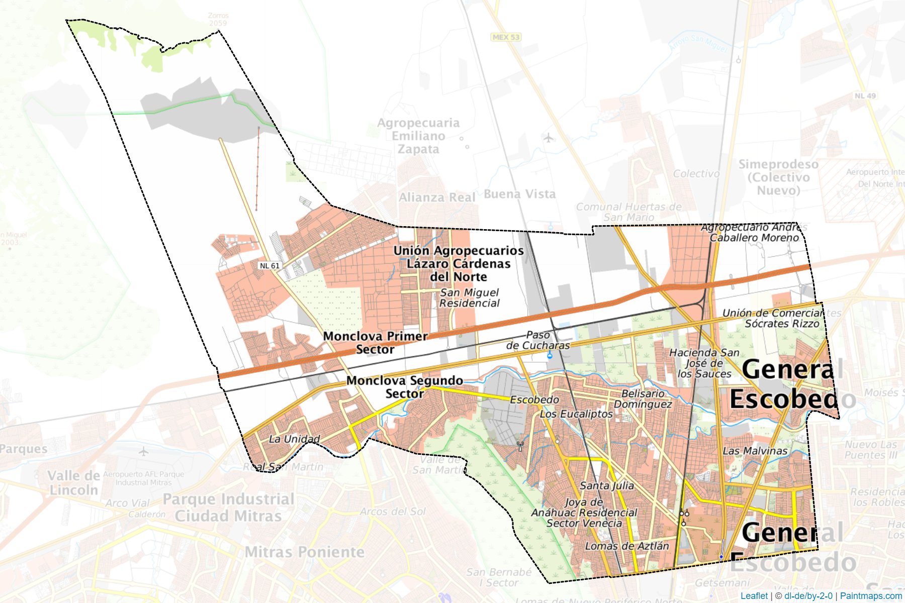 Muestras de recorte de mapas Gral. Escobedo (Nuevo León)-1