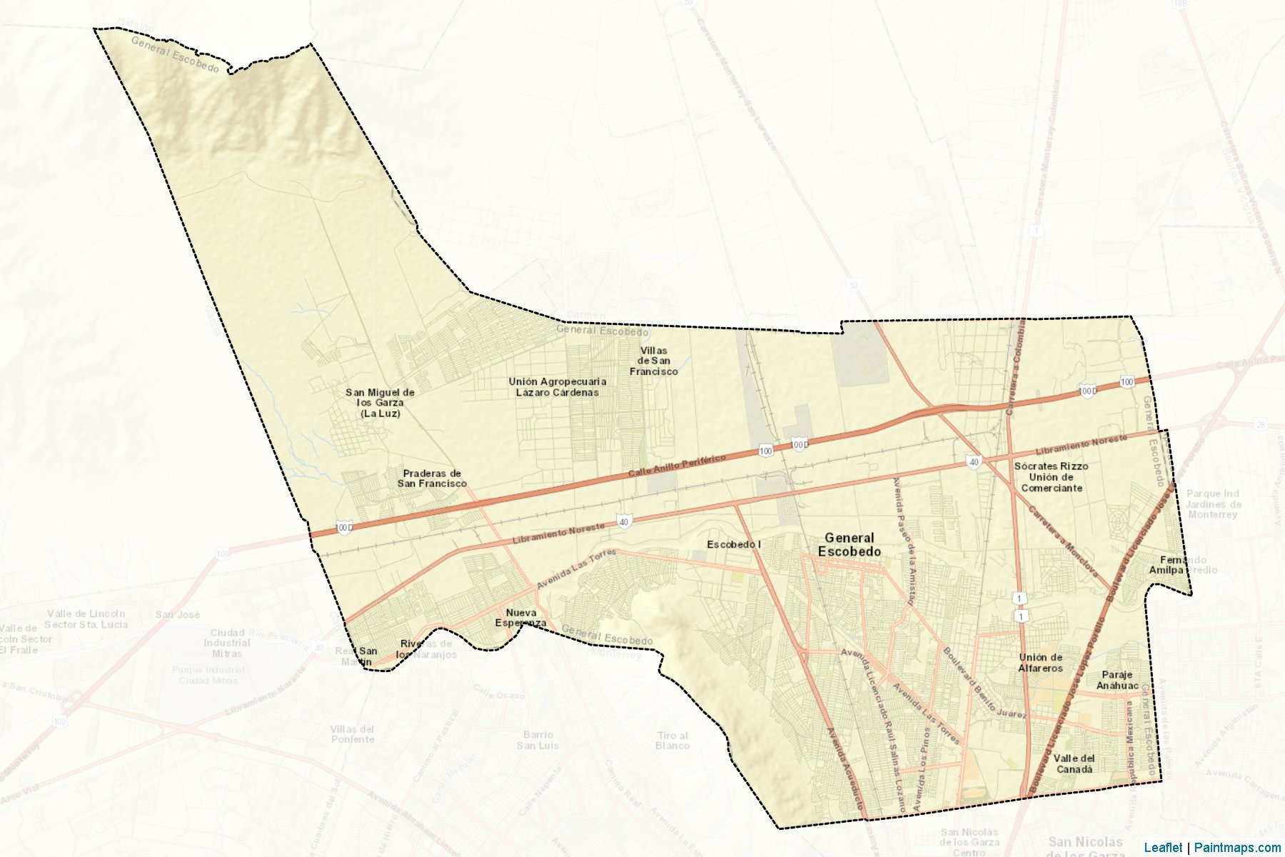 Muestras de recorte de mapas Gral. Escobedo (Nuevo León)-2