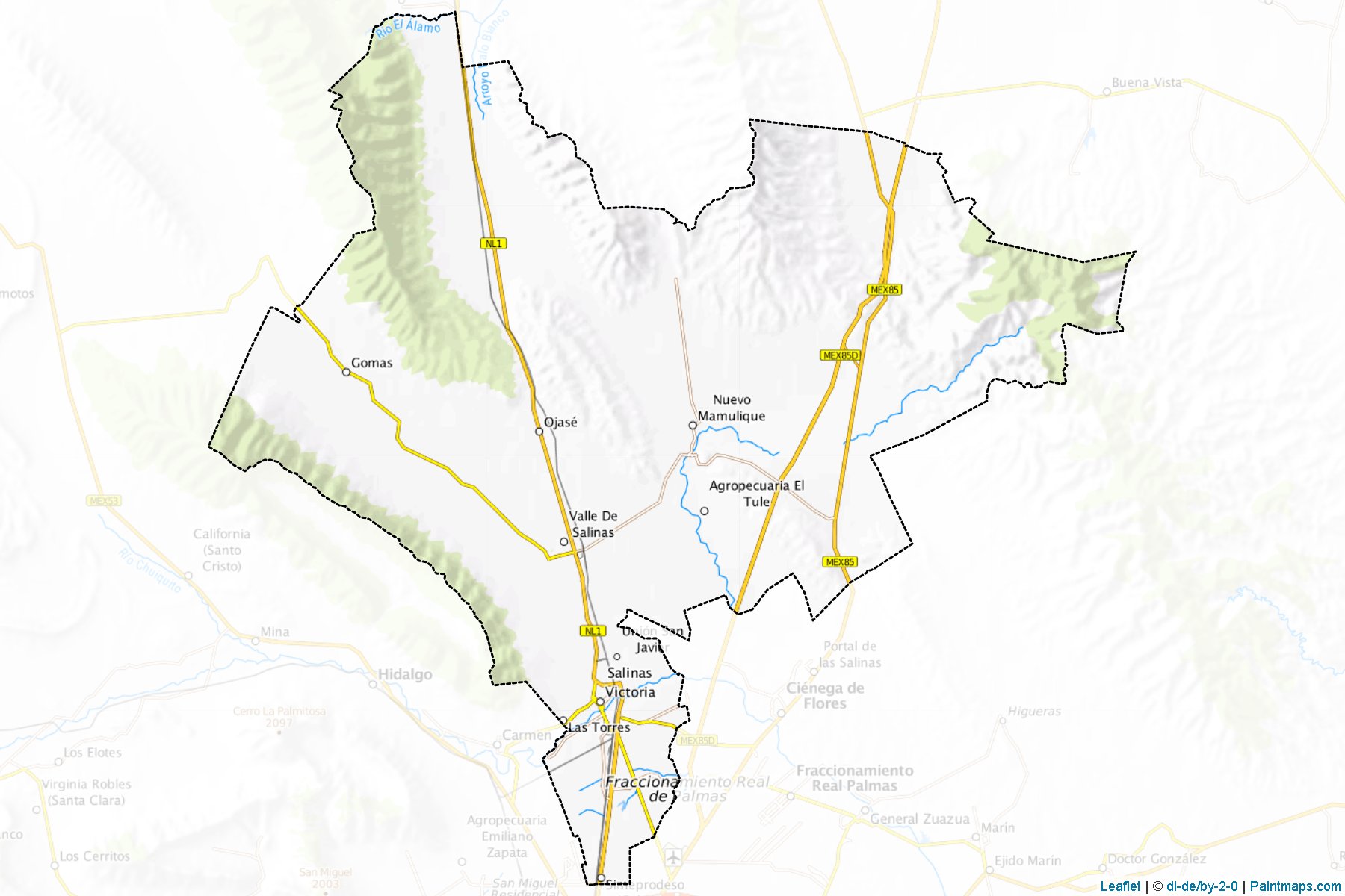 Muestras de recorte de mapas Salinas Victoria (Nuevo León)-1