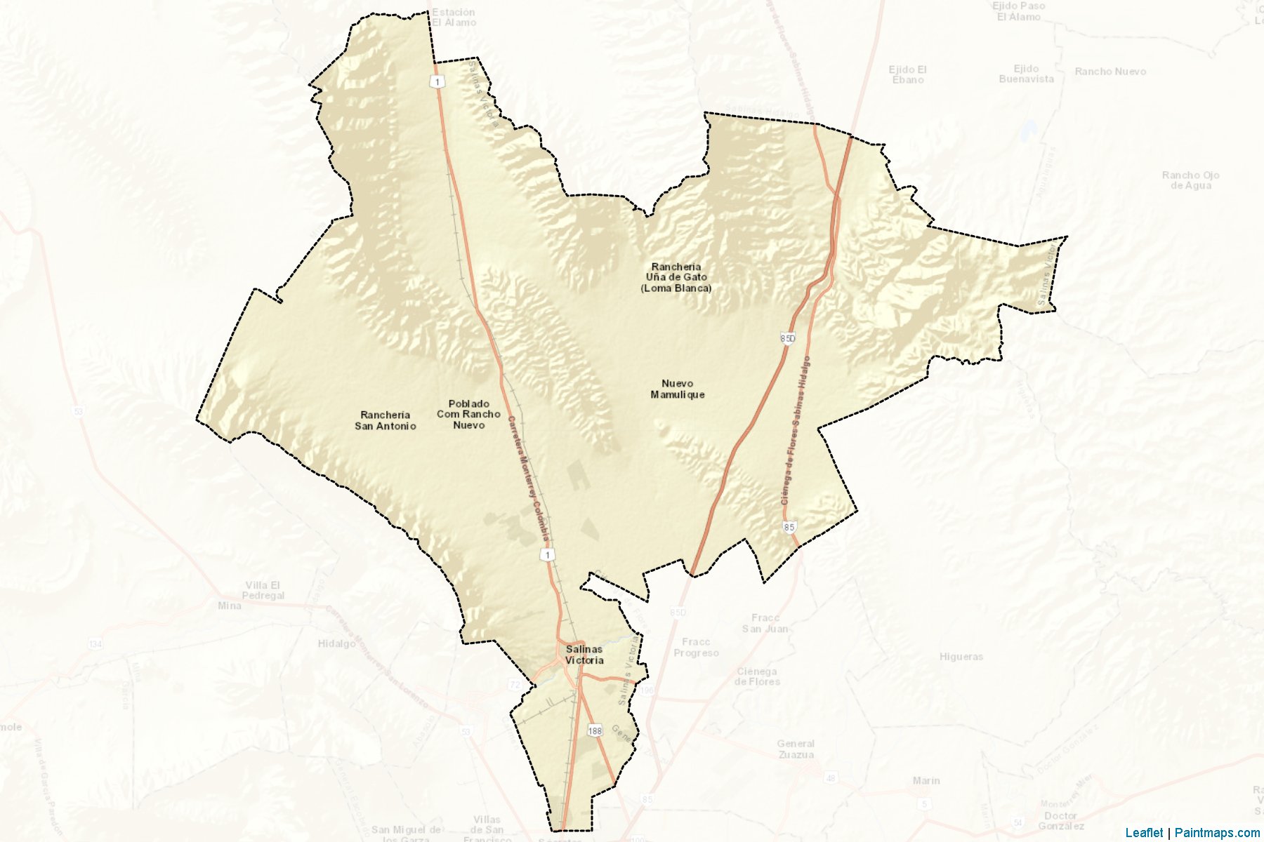 Muestras de recorte de mapas Salinas Victoria (Nuevo León)-2