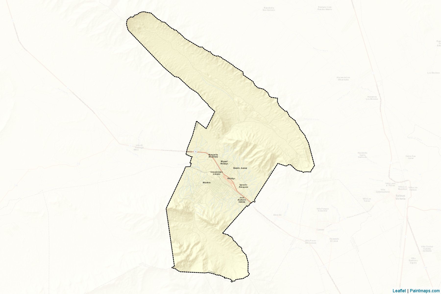 Muestras de recorte de mapas Hidalgo (Nuevo León)-2