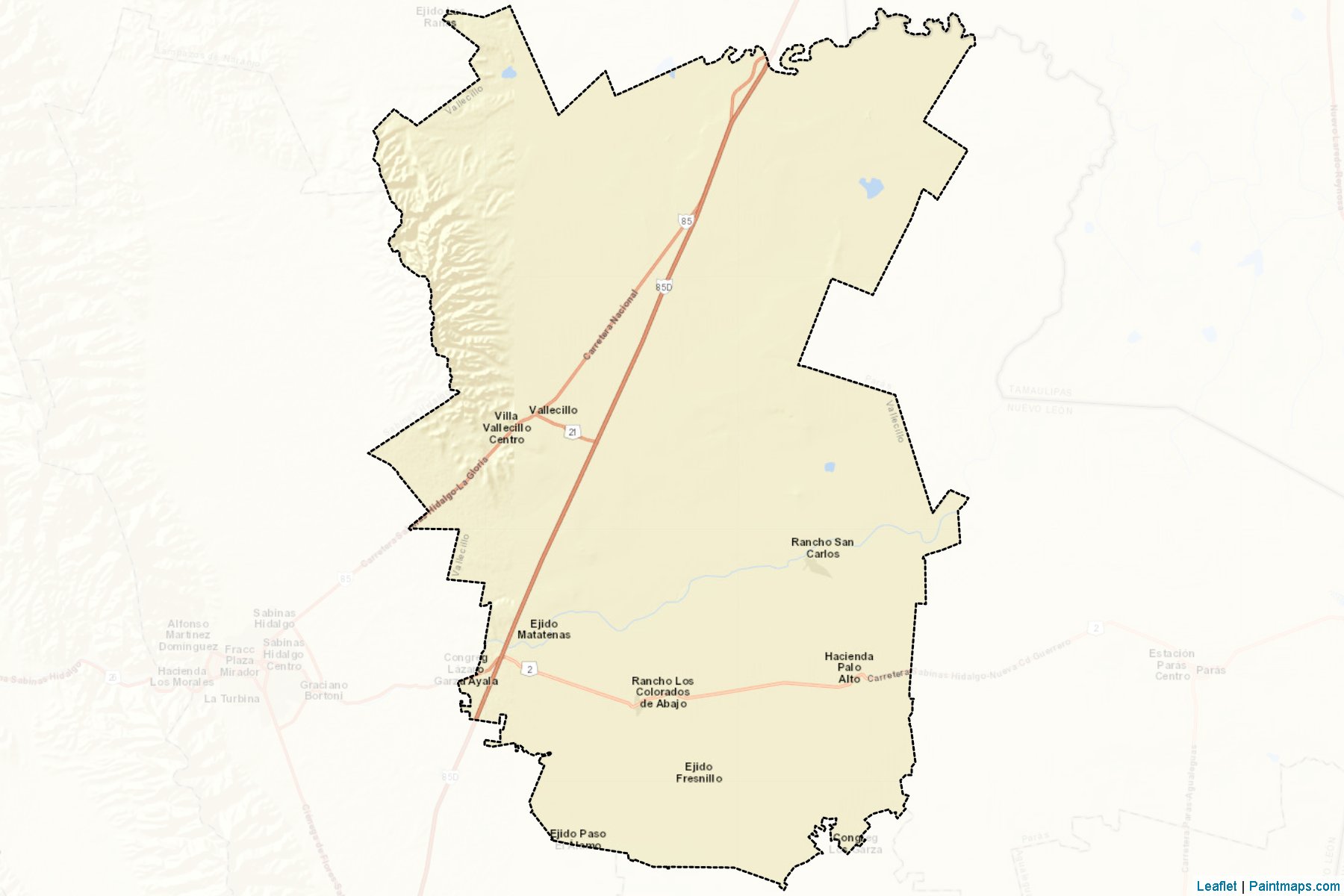 Muestras de recorte de mapas Vallecillo (Nuevo León)-2