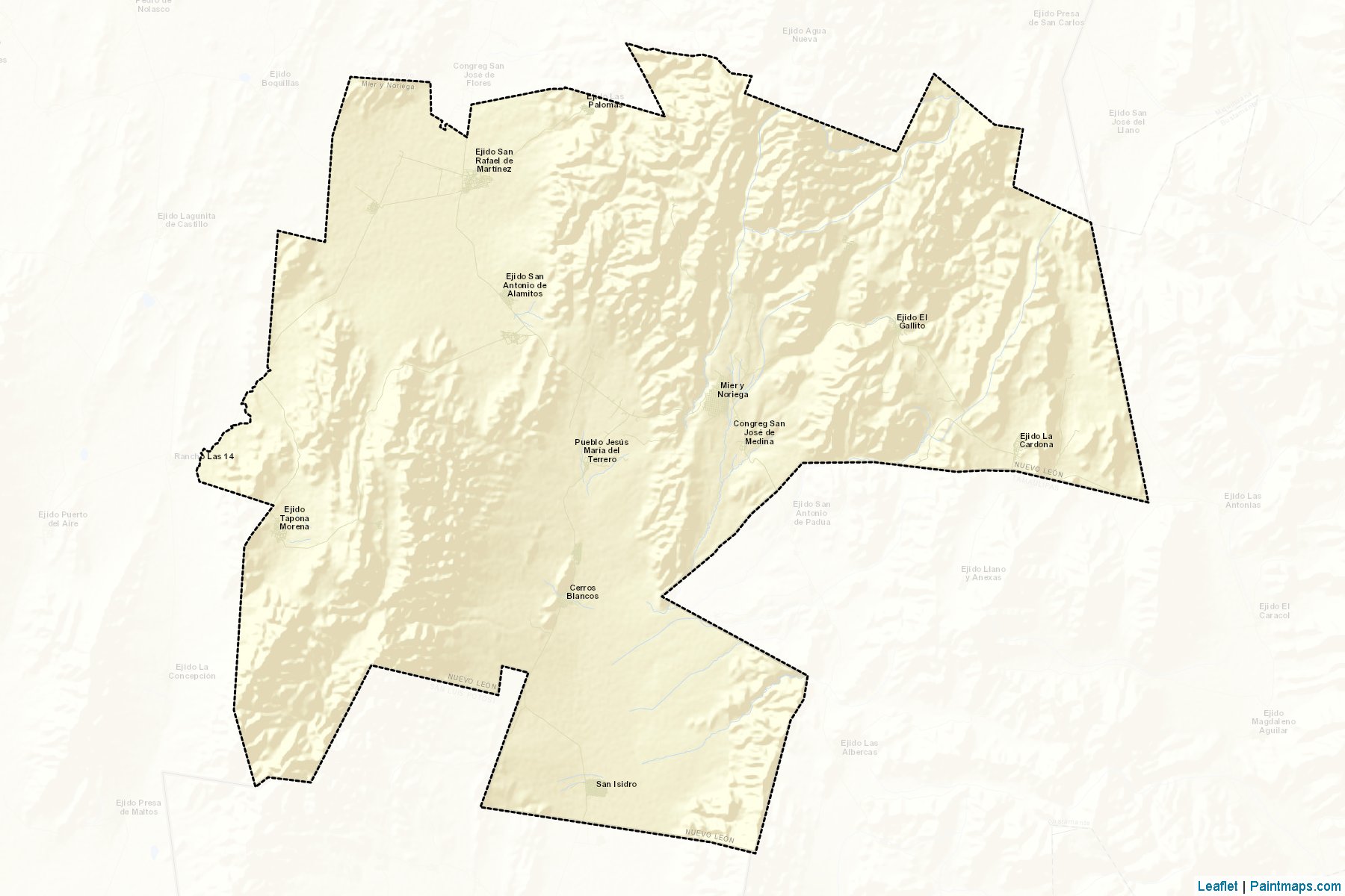 Muestras de recorte de mapas Mier y Noriega (Nuevo León)-2