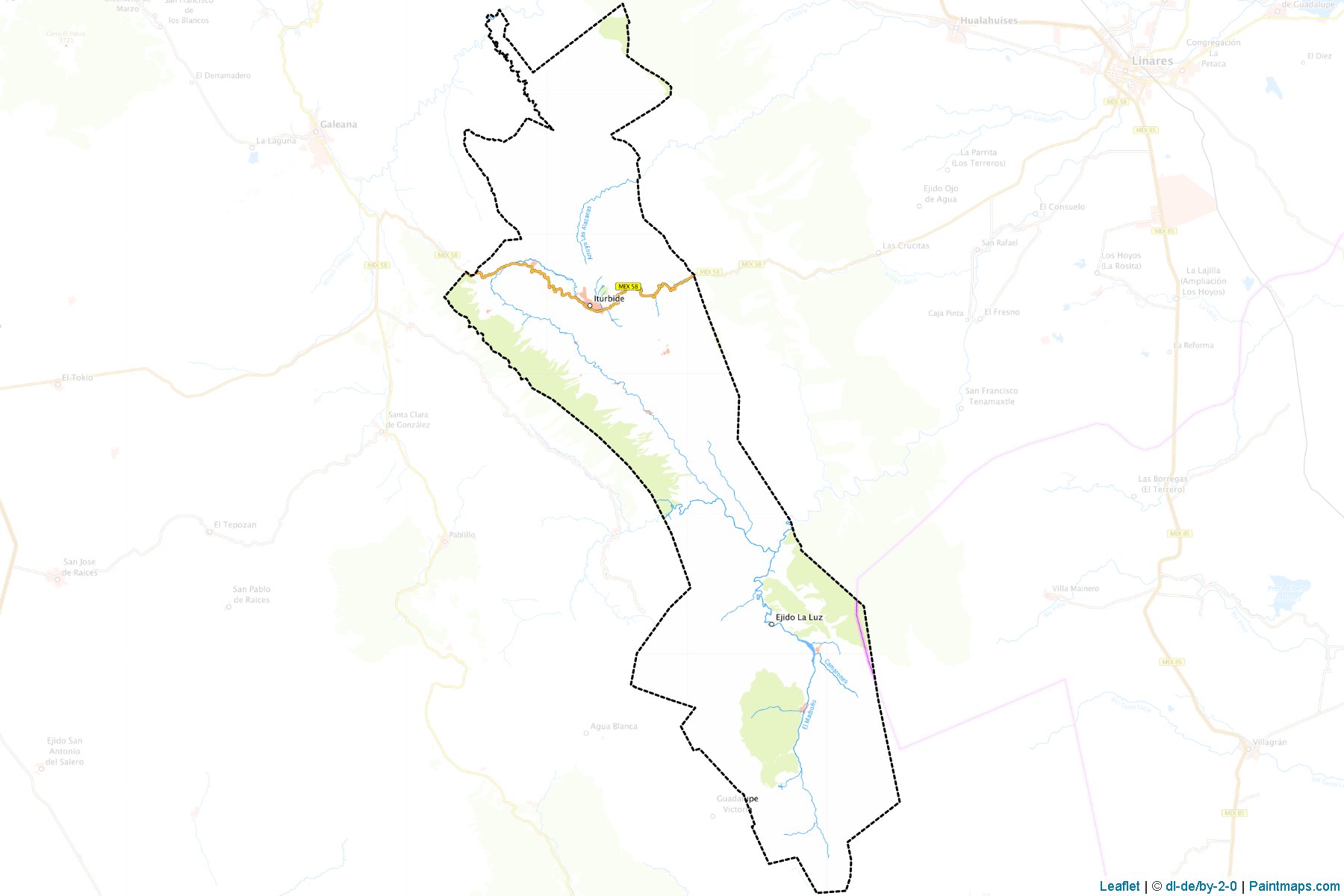 Muestras de recorte de mapas Iturbide (Nuevo León)-1