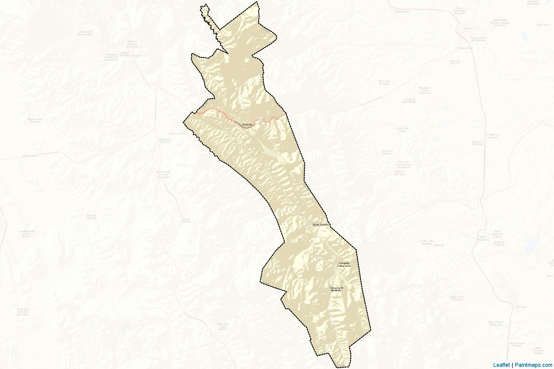 Muestras de recorte de mapas Iturbide (Nuevo León)-2