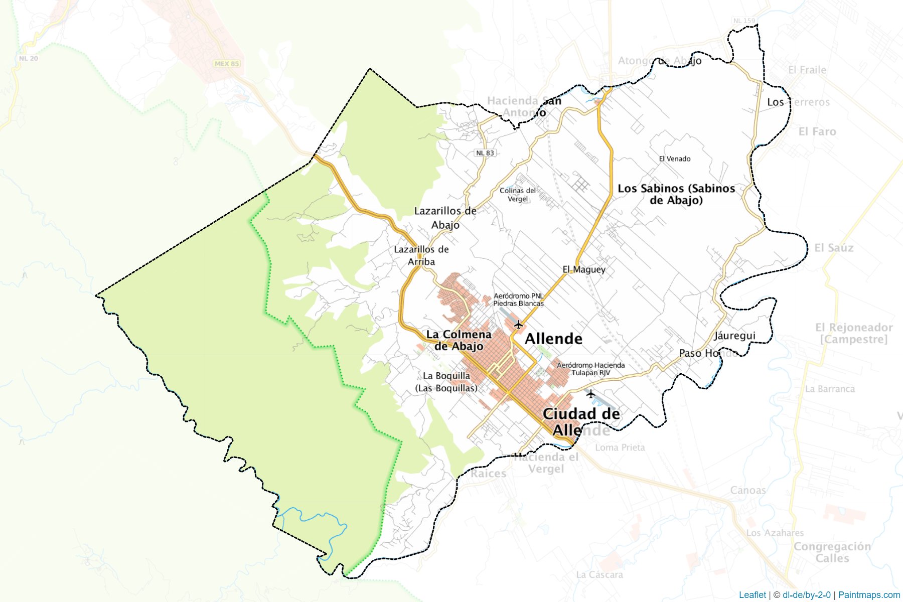 Muestras de recorte de mapas Allende (Nuevo León)-1