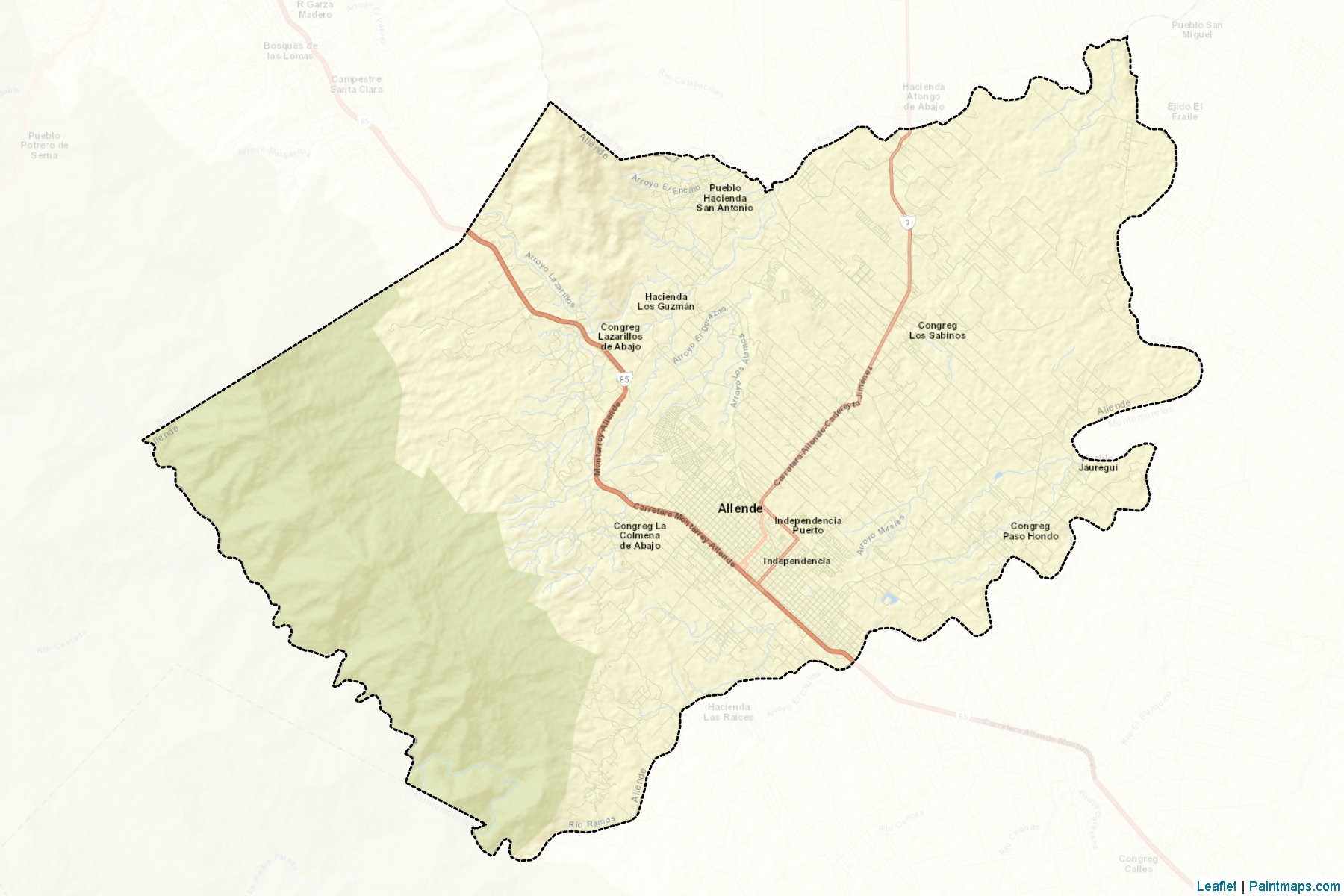 Muestras de recorte de mapas Allende (Nuevo León)-2