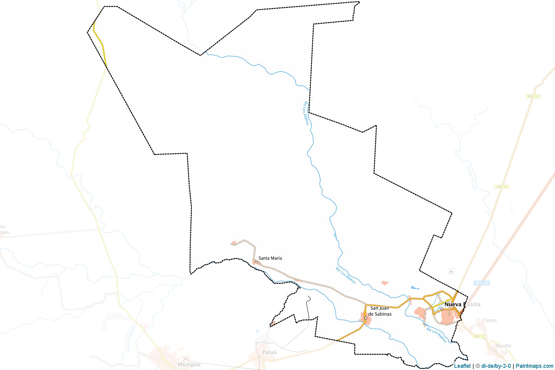 San Juan de Sabinas (Coahuila) Haritası Örnekleri-1